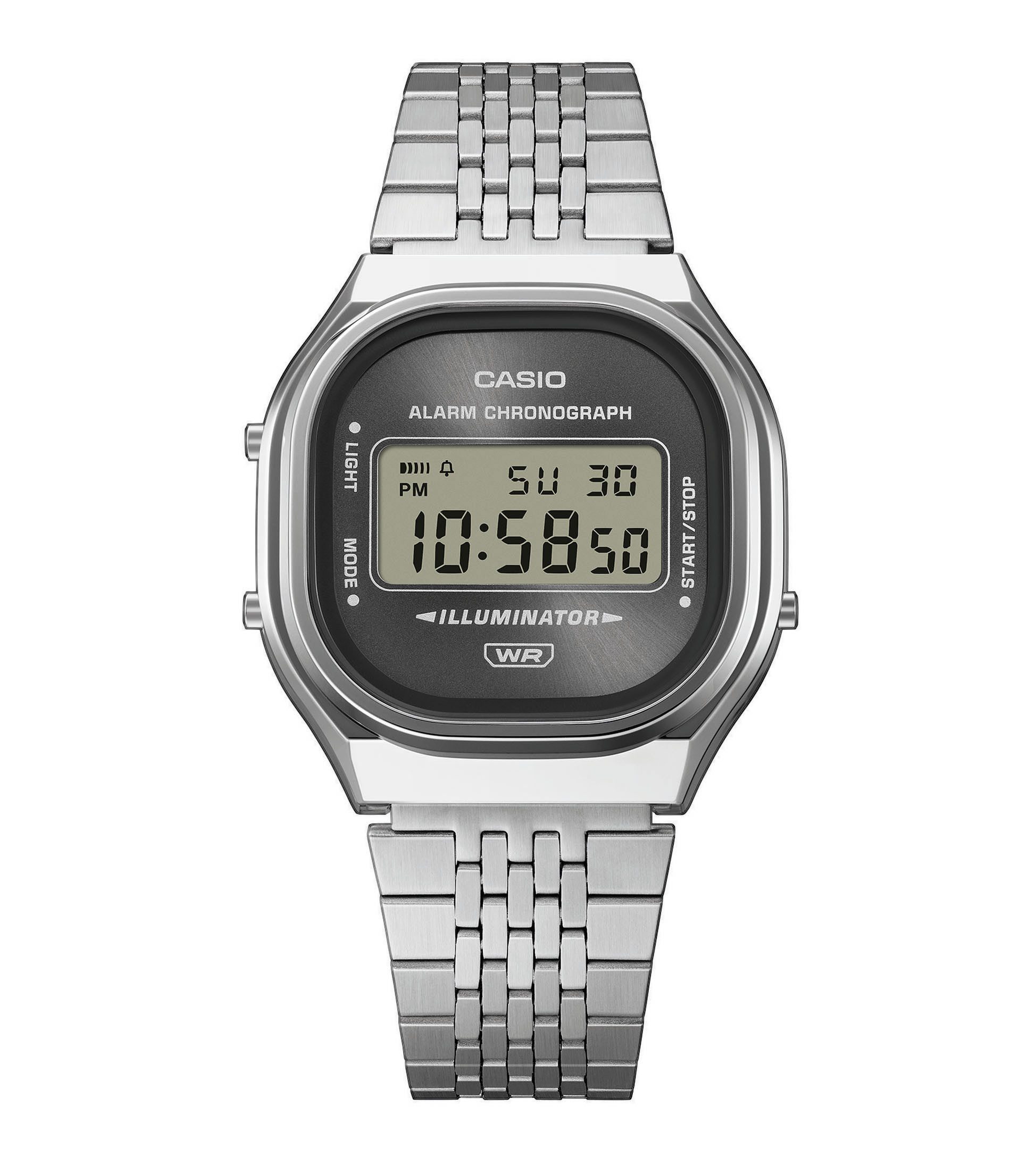 CASIO VINTAGE Chronograph A140WE-8AEF, Quarzuhr, Armbanduhr, Damenuhr, Herrenuhr, Edelstahlarmband, digital