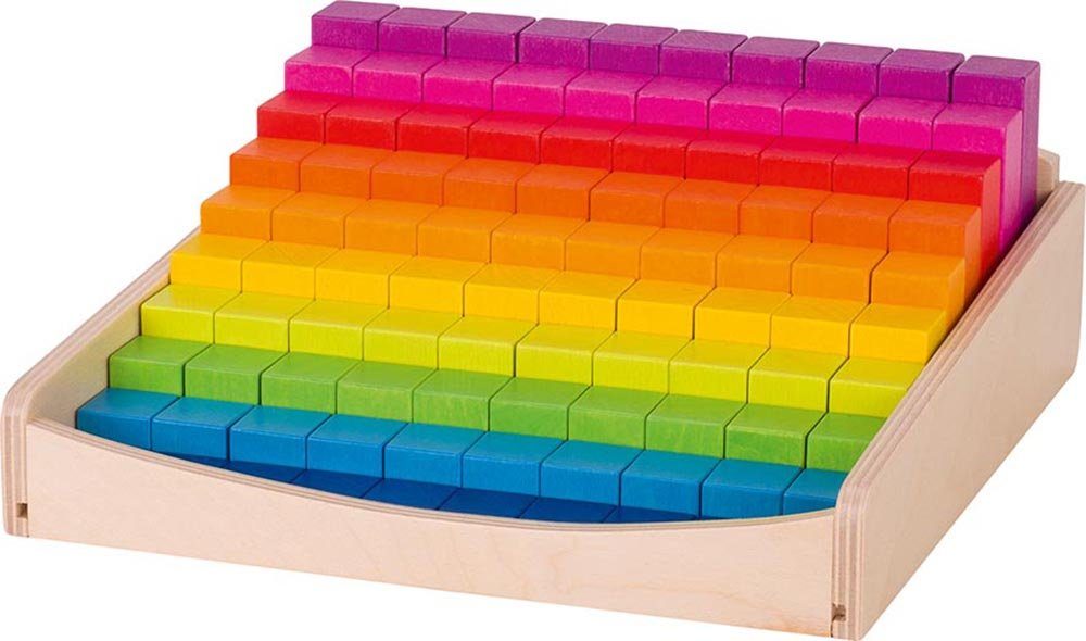 Rechenstäbe, lasiert Holzbaukasten