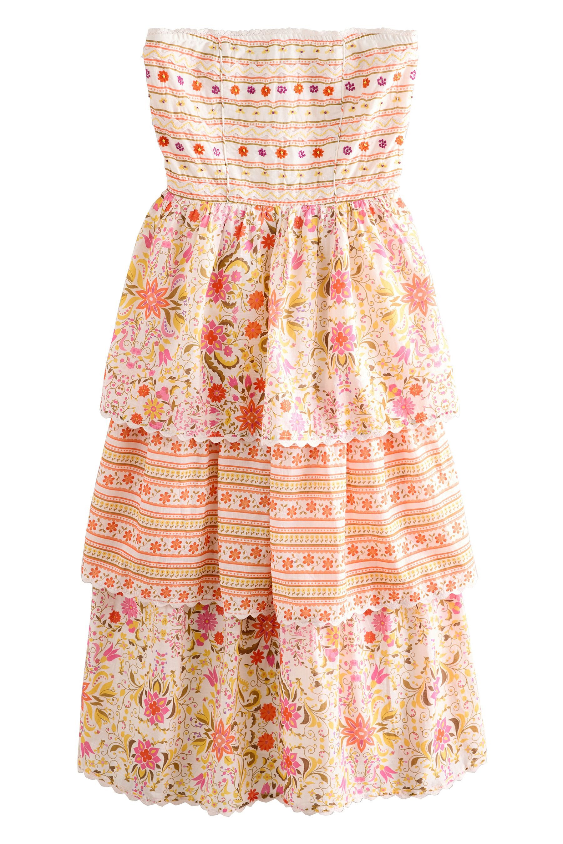 Next Bandeaukleid Elegantes gestuftes Bandeau-Maxikleid mit günstig online kaufen