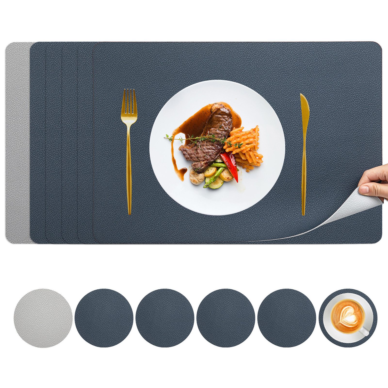 HAUSS SPOLE Platzset Tischset Abgrifffeste Hitzebeständig für Küche / Esszi günstig online kaufen