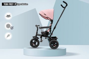 HyperMotion Dreirad Dreirad für Kinder 1-4 Jahre, TOBI FREY, Rosa, drehbar, gepumpte Räder