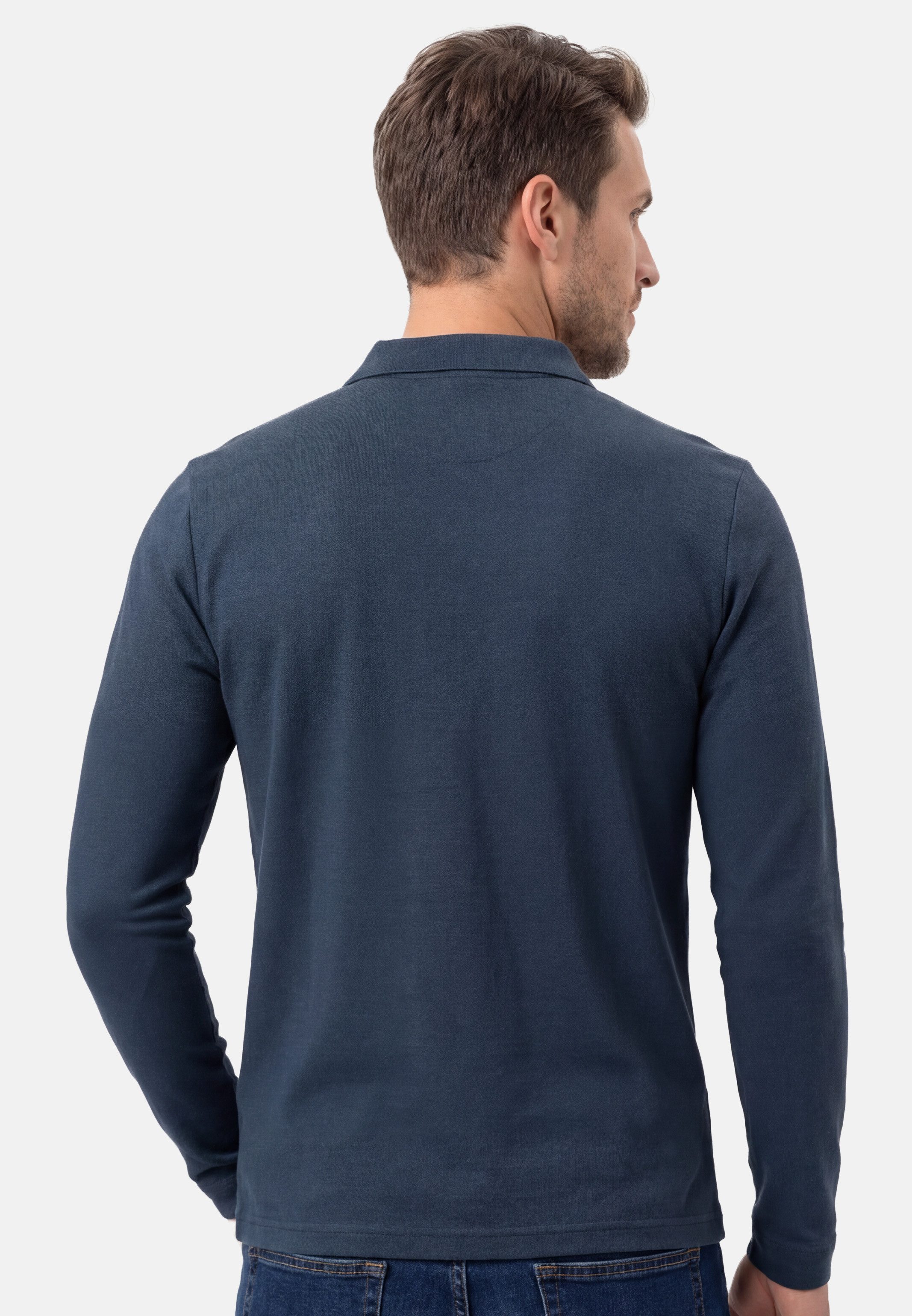 RAGMAN Langarm-Poloshirt 3er Pack Basic (Spar-Set, 3-tlg) Poloshirt - Baumwolle - Atmungsaktiv - Klassischer Look