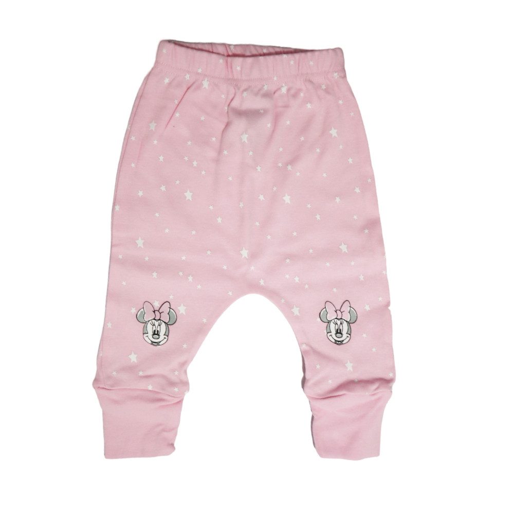 Disney Strampler Disney Minnie Maus Baby 4 tlg Set Body Hose Lätzchen Mütze (4-tlg) Gr. 56 bis 74, reine Baumwolle