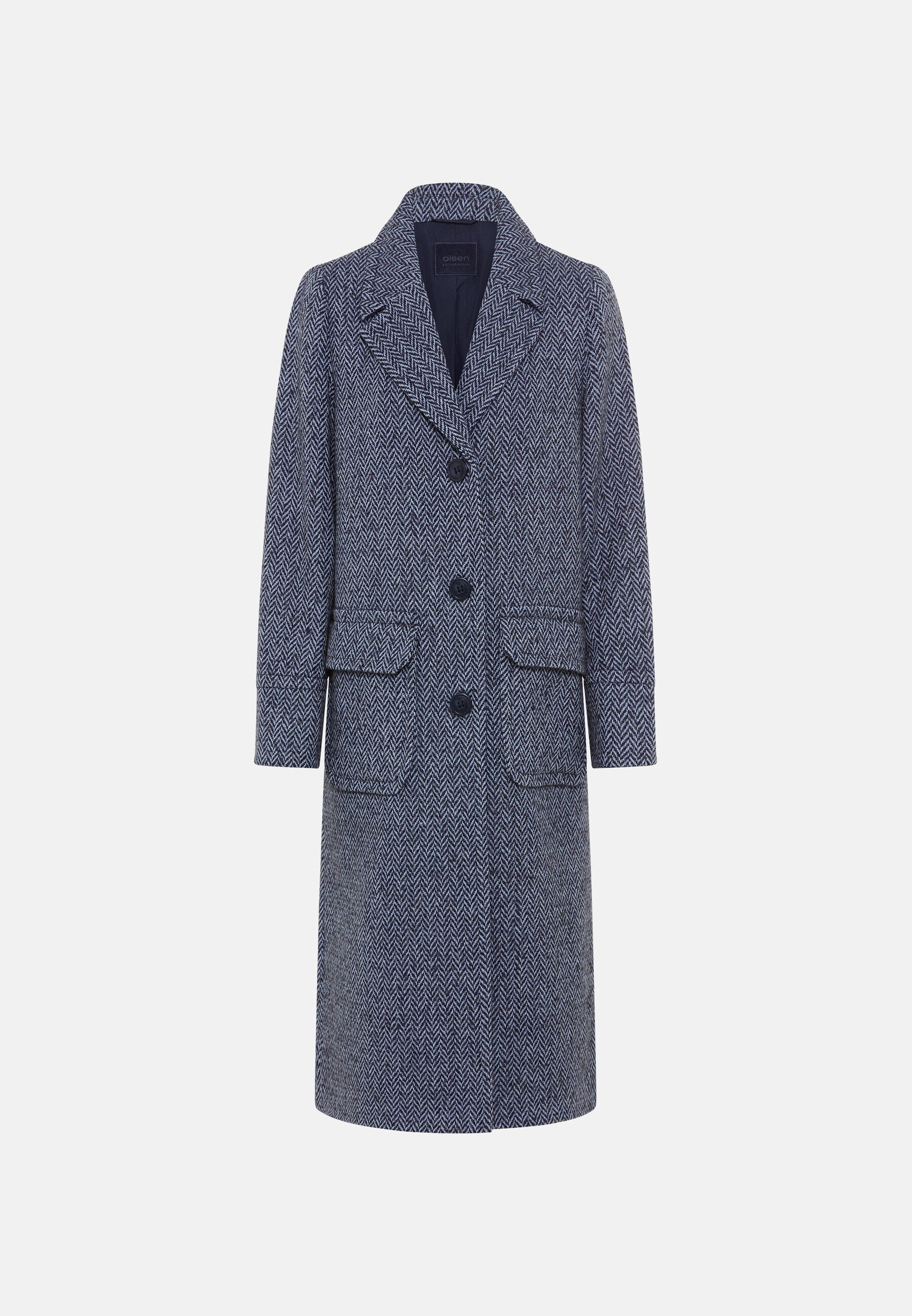 Olsen Wollmantel mit Reverskragen