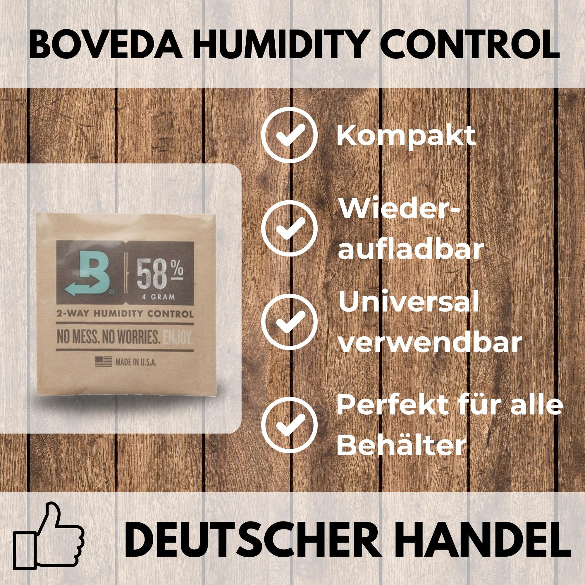 TronicXL Auto-Entfeuchter 4 Stück Größe 4 58% Boveda Pack für C Vault oder Glas Box Grow Grower