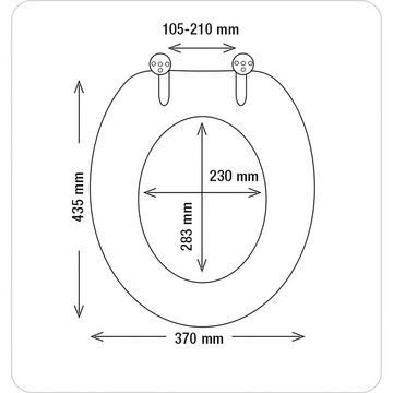 spirella WC-Sitz MALDIVES, Toilettendeckel MDF, Hochglanz, mit Absenkautomatik - hochwertige und solide Qualität