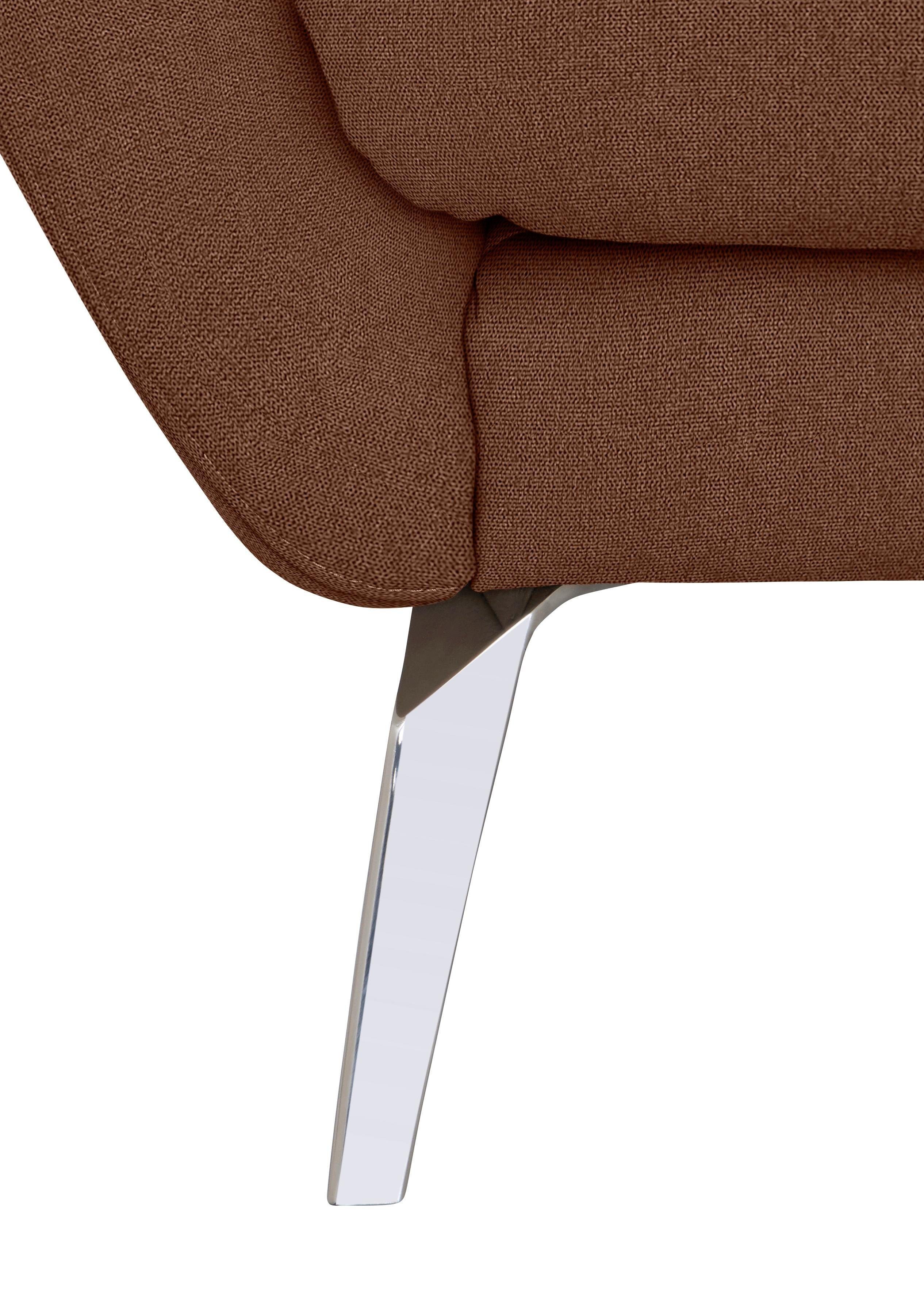 W.SCHILLIG Big-Sofa Heftung mit Sitz, dekorativer Chrom im glänzend Füße softy