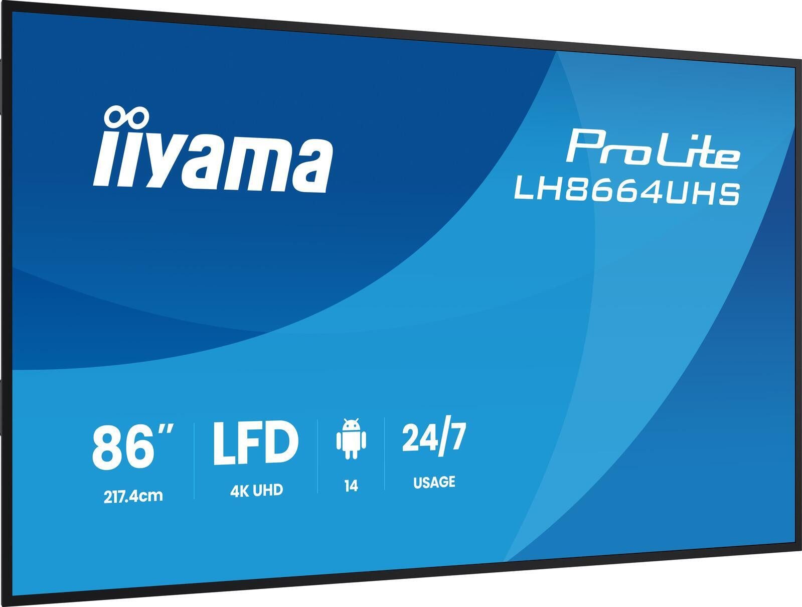 Iiyama Iiyama LH8664UHS-B3AG LED-Monitor (3840 x 2160, 8 ms Reaktionszeit, 60 Hz, IPS Panel)