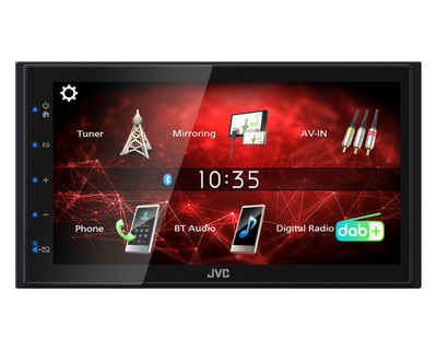 JVC KW-M27DBT 2-DIN Autoradio Digital Media Receiver 6,8-Zoll Autoradio (Digitalradio (DAB), FM-Tuner, Bluetooth Audio und Freisprechen, iPhone und Android Steuerung)