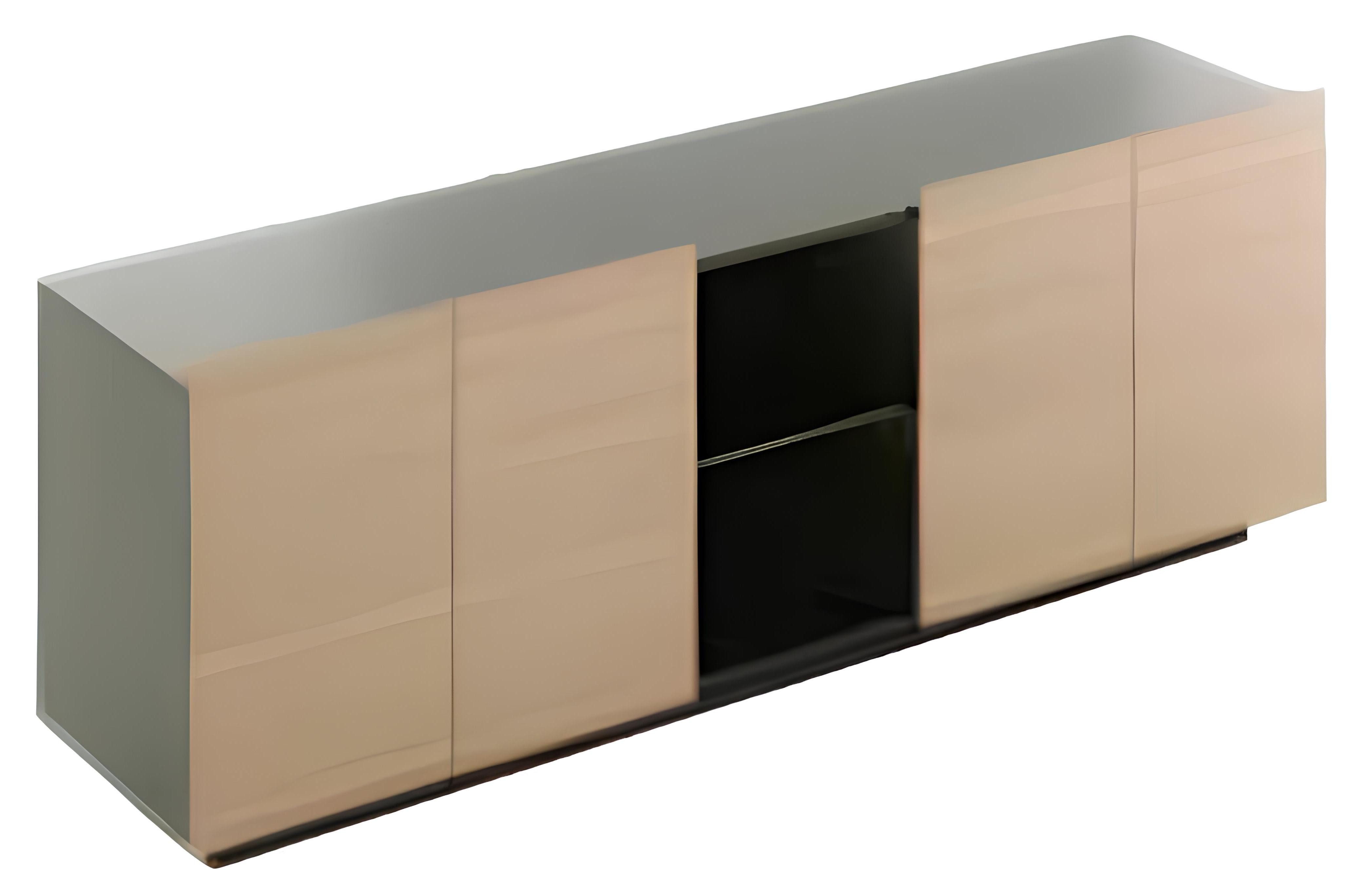 Aktenschrank Hochwertiger Büroschrank in Grau-Braun mit Design Holzregal
