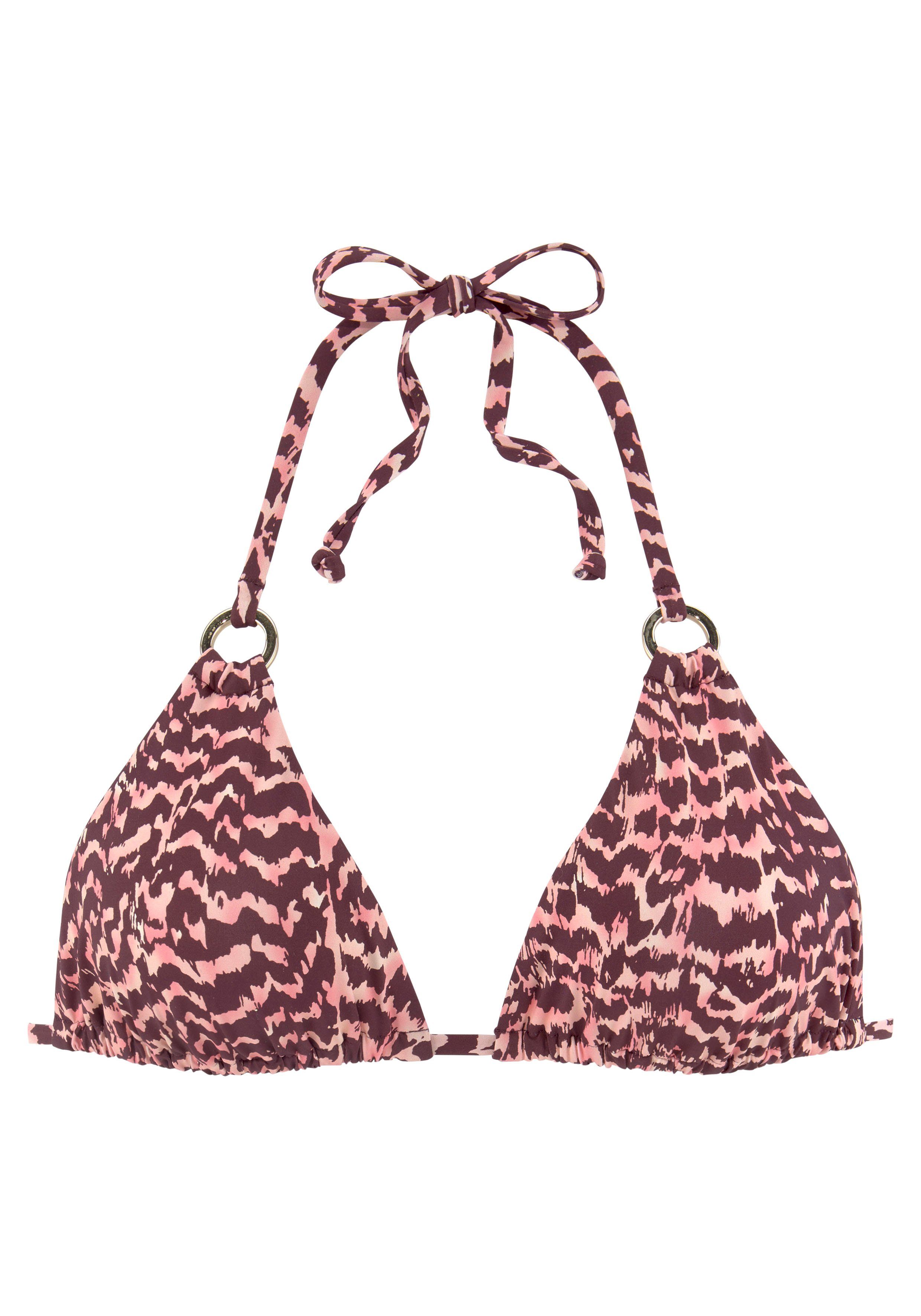 LASCANA Triangel-Bikini-Top Holly, mit goldfarbenen Zierringen günstig online kaufen