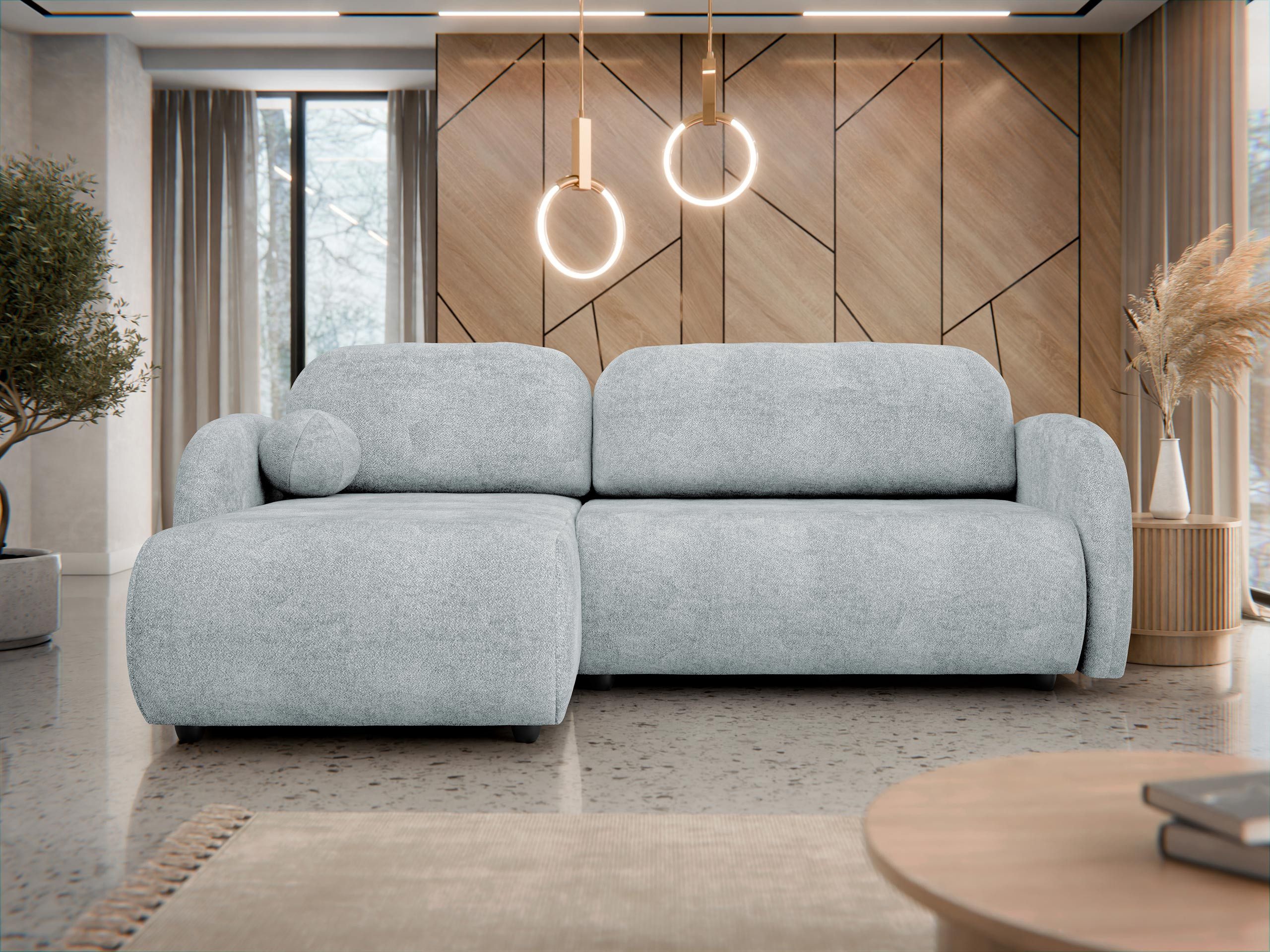 MIRJAN24 Ecksofa Dream L, mit Bettkasten und Schlaffunktion, L-Form, Wellenfeder, 233x160x88 cm
