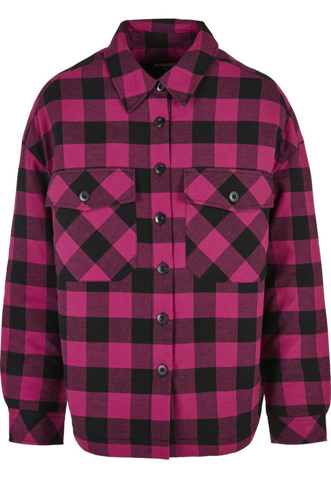 URBAN CLASSICS Langmantel Urban Classics Damen Ladies Flanell Padded Overshirt
