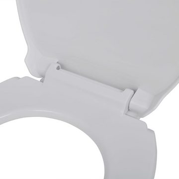 vidaXL WC-Sitz Toilettensitz mit Absenkautomatik Weiß Oval Scharnier