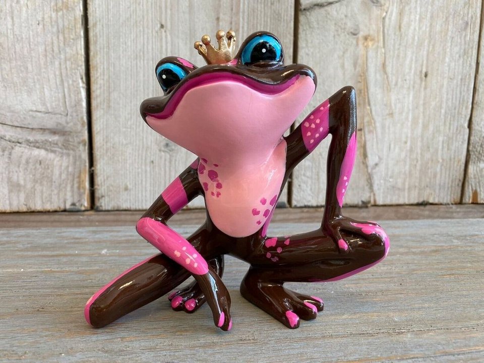 Annimuck Dekofigur Trend Art Frog Prince Frosch Unikat handbemalt  Kunstobjekt 14x14 cm (1 St)