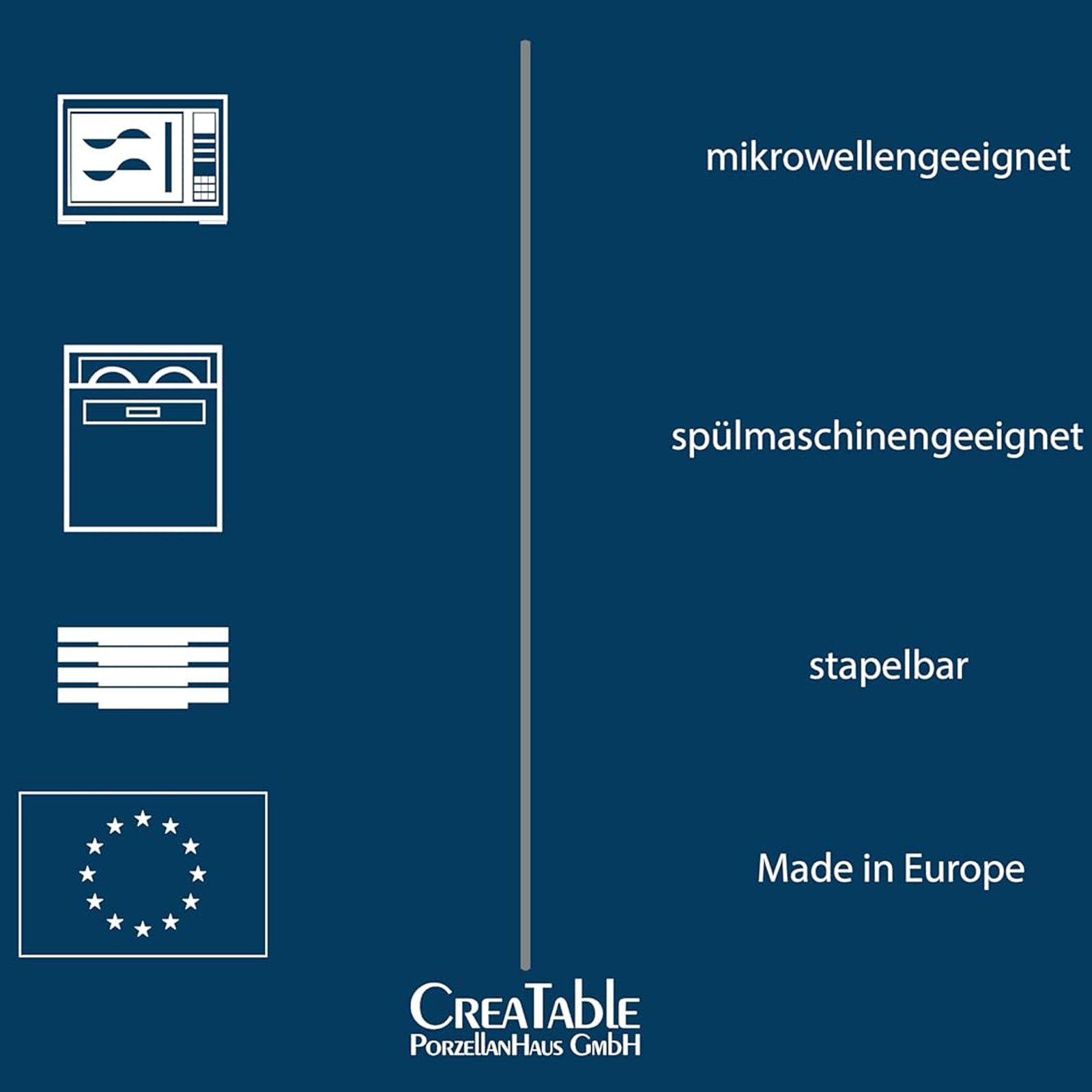 CreaTable Geschirr-Set 33085 (2-tlg), Steingut, Serie Sea Breeze, 2-teiliges Schüssel Set aus Steinzeug