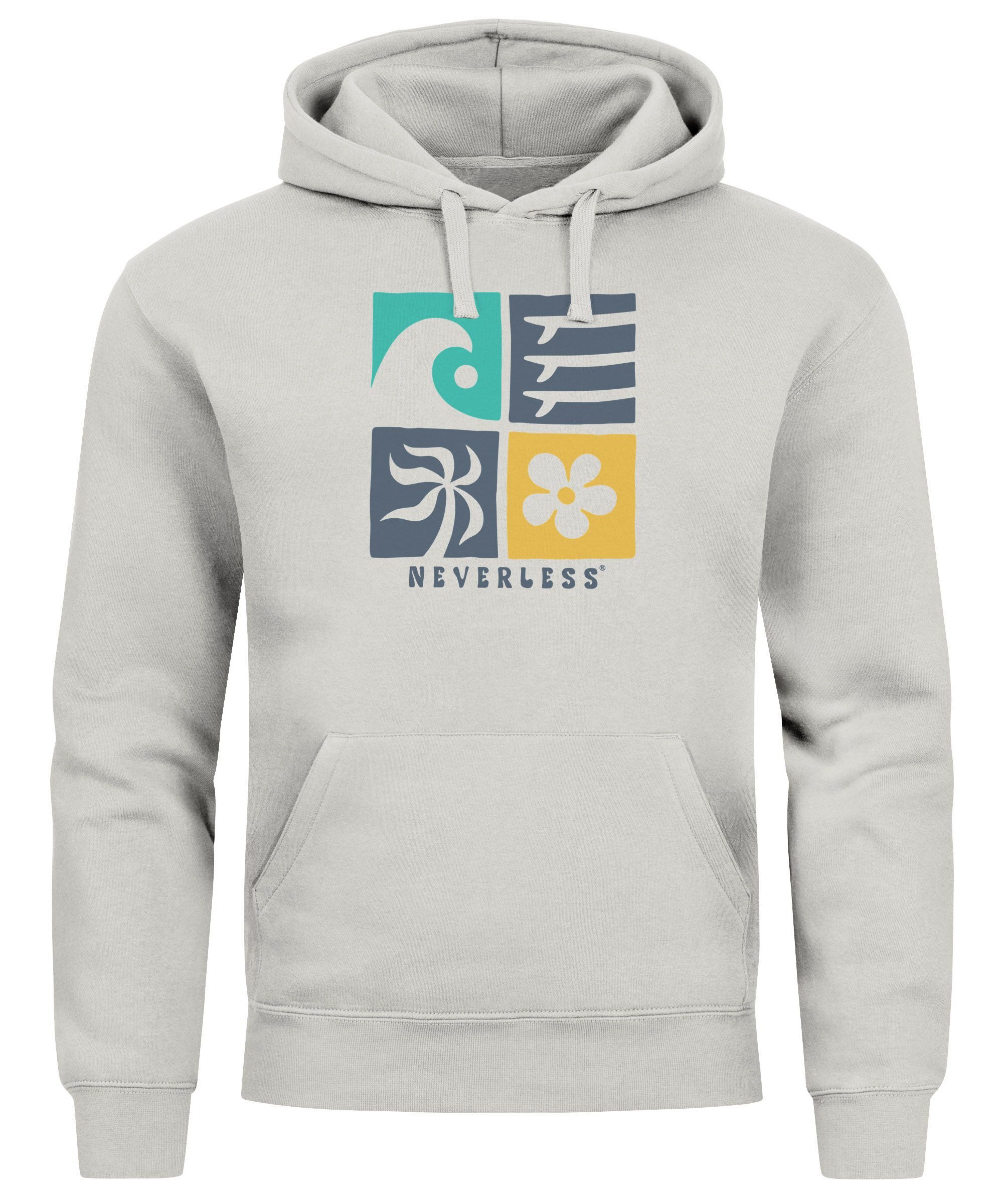 Neverless Hoodie Hoodie Herren Print Surfing günstig online kaufen