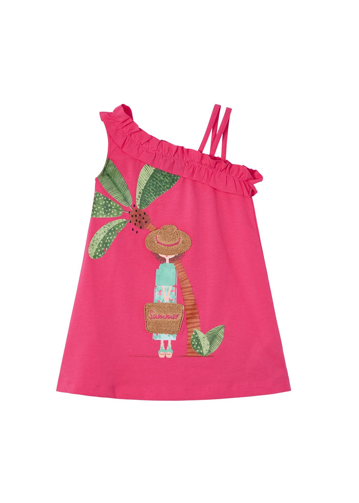 Mayoral Sommerkleid mit asymmetrischem Ausschnitt