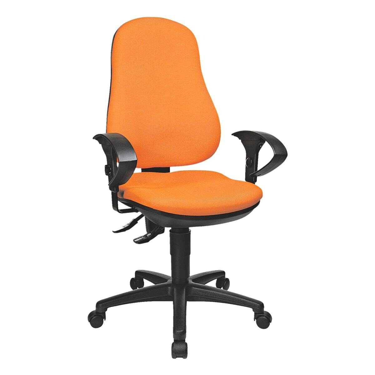 TOPSTAR Schreibtischstuhl Point 70, mit festen Armlehnen / Bandscheibensitz orange