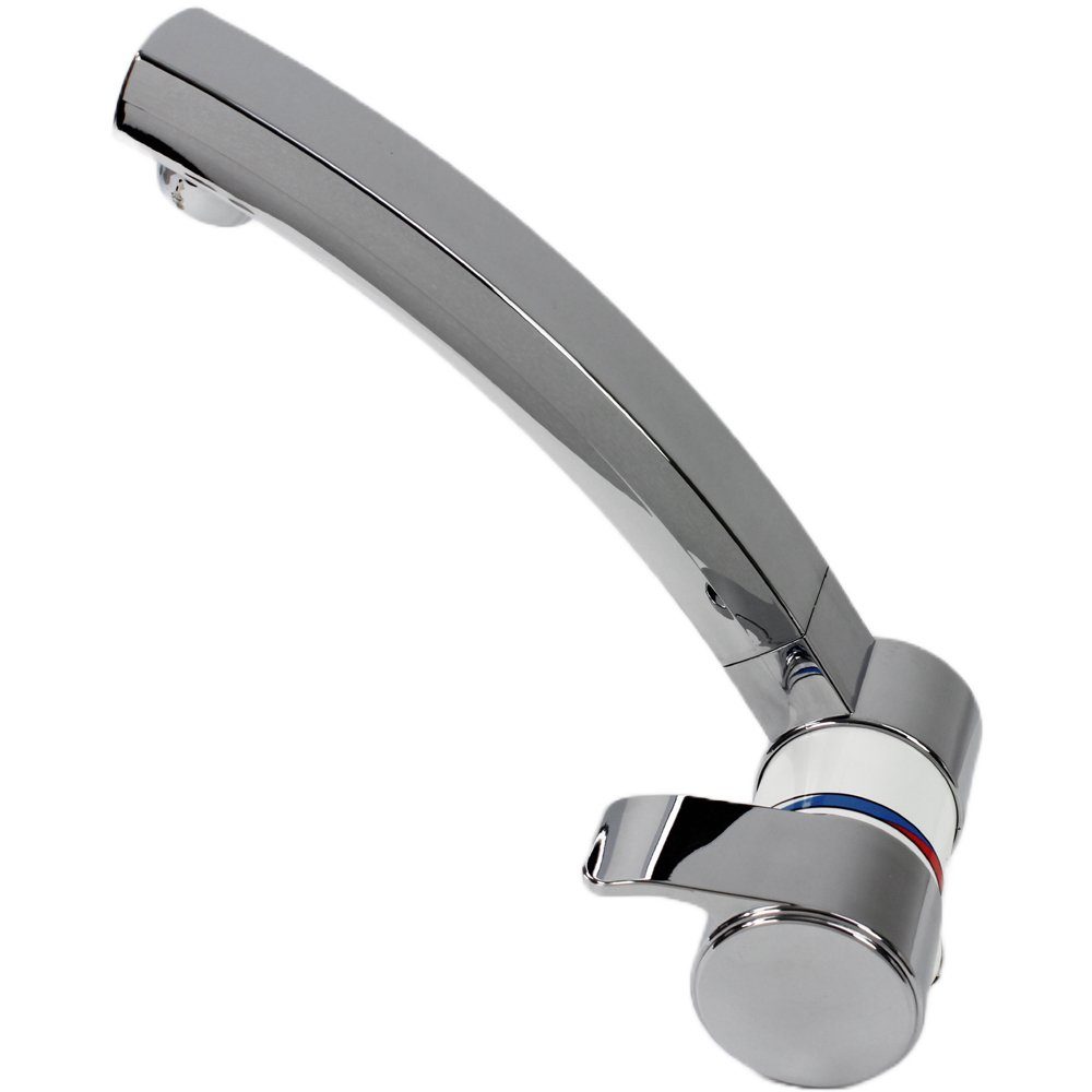 Comet Waschtischarmatur Wasserhahn + Schalter schwenkbar weiß/chrom