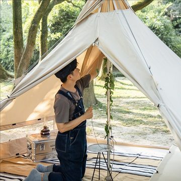 Naturehike Firstzelt Campingzelt wasserdicht, Firstzelte Zelt 8-Sided, Pyramidenzelt für Familien, 350 x 350 x 210 cm