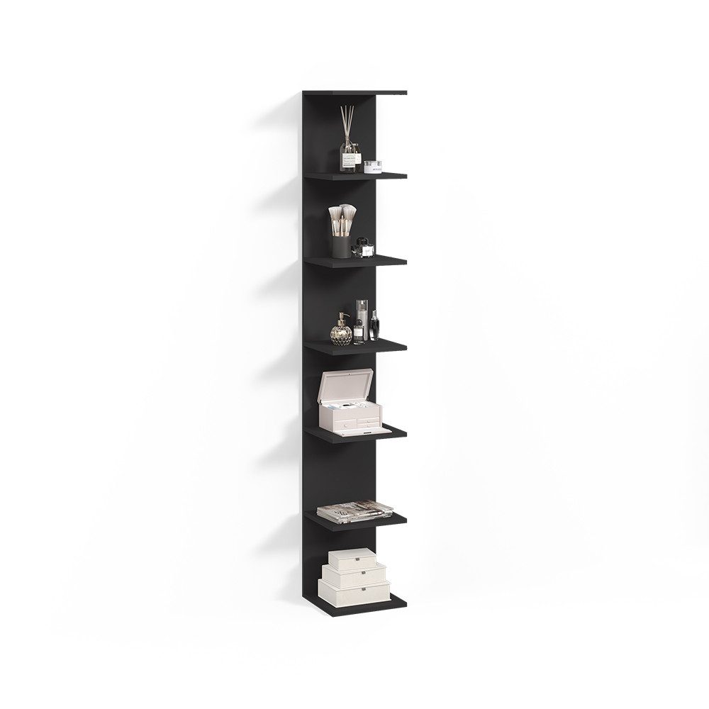 Livinity® Bücherregal Vesuvio, Schwarz, 30 x 190 cm, 1-tlg.