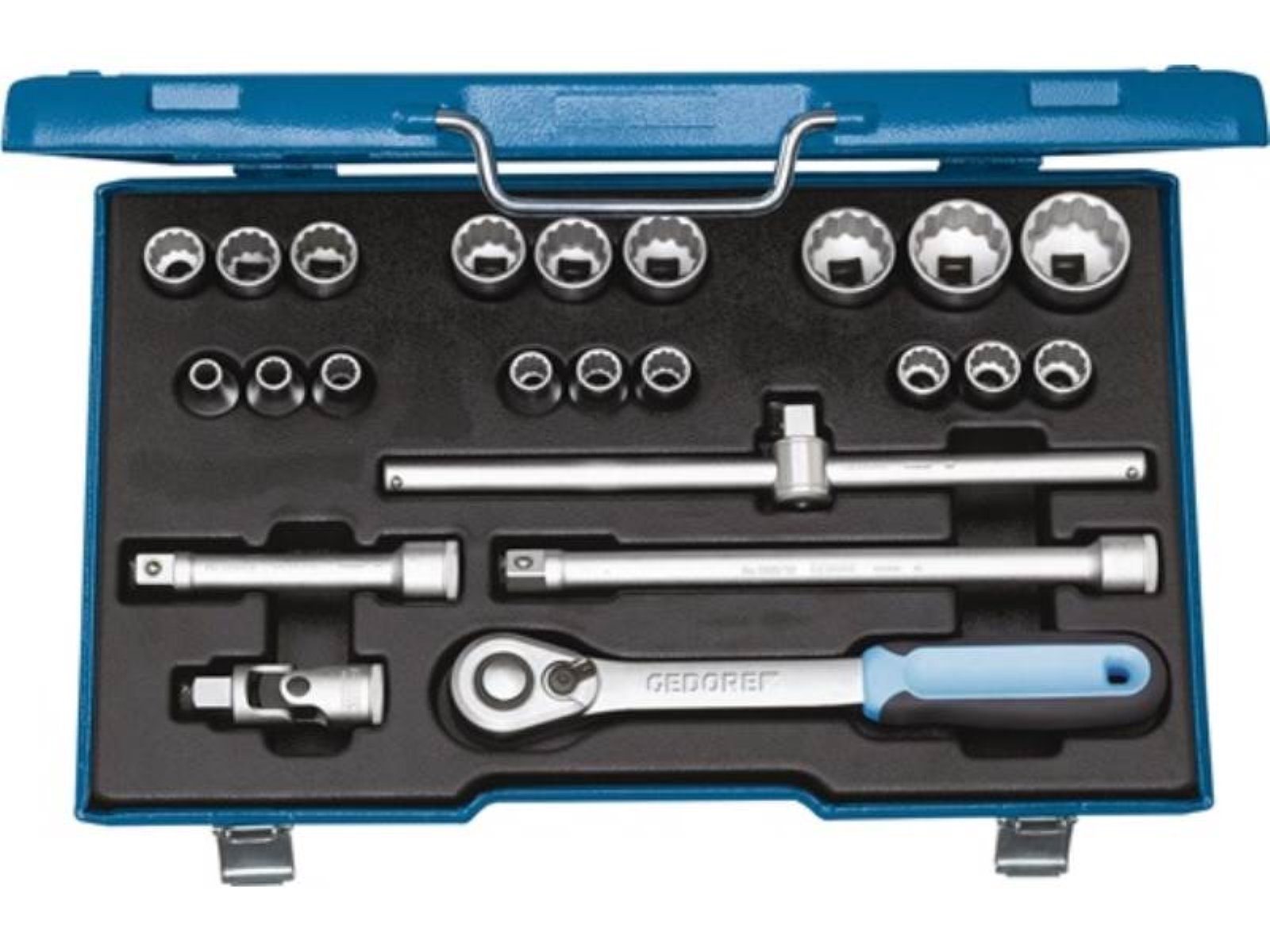 Gedore Steckschlüssel Steckschlüsselsatz D19 EMU-20 23-tlg.1/2 Zoll SW 8-32mm Z.60 12KT GED