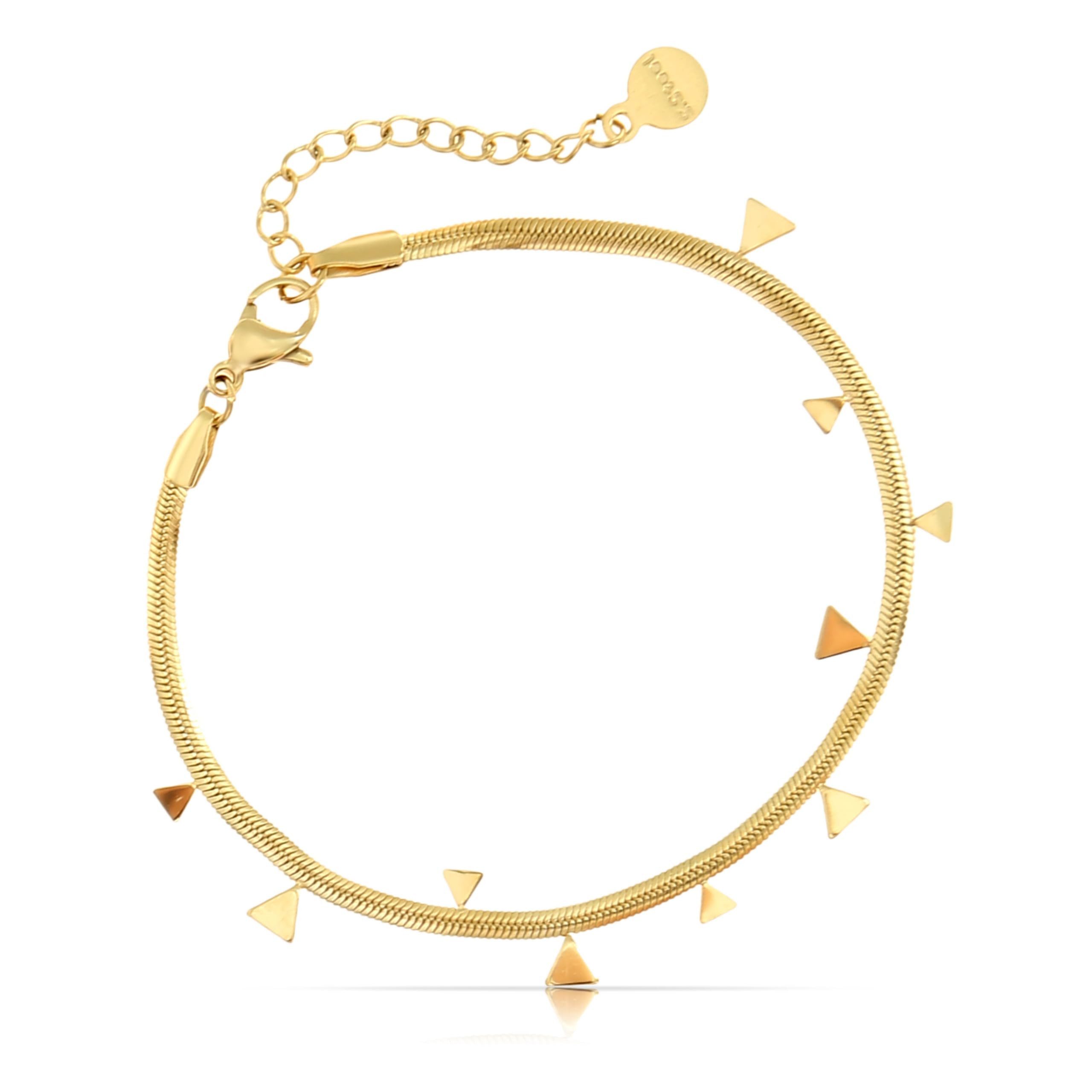 Made by Nami Armkette für Frauen Gold im Schlangendesign mit Anhänger 16 + 4 cm, Wasserfest & Verstellbar Geschenkideen Frauen oder Mädchen