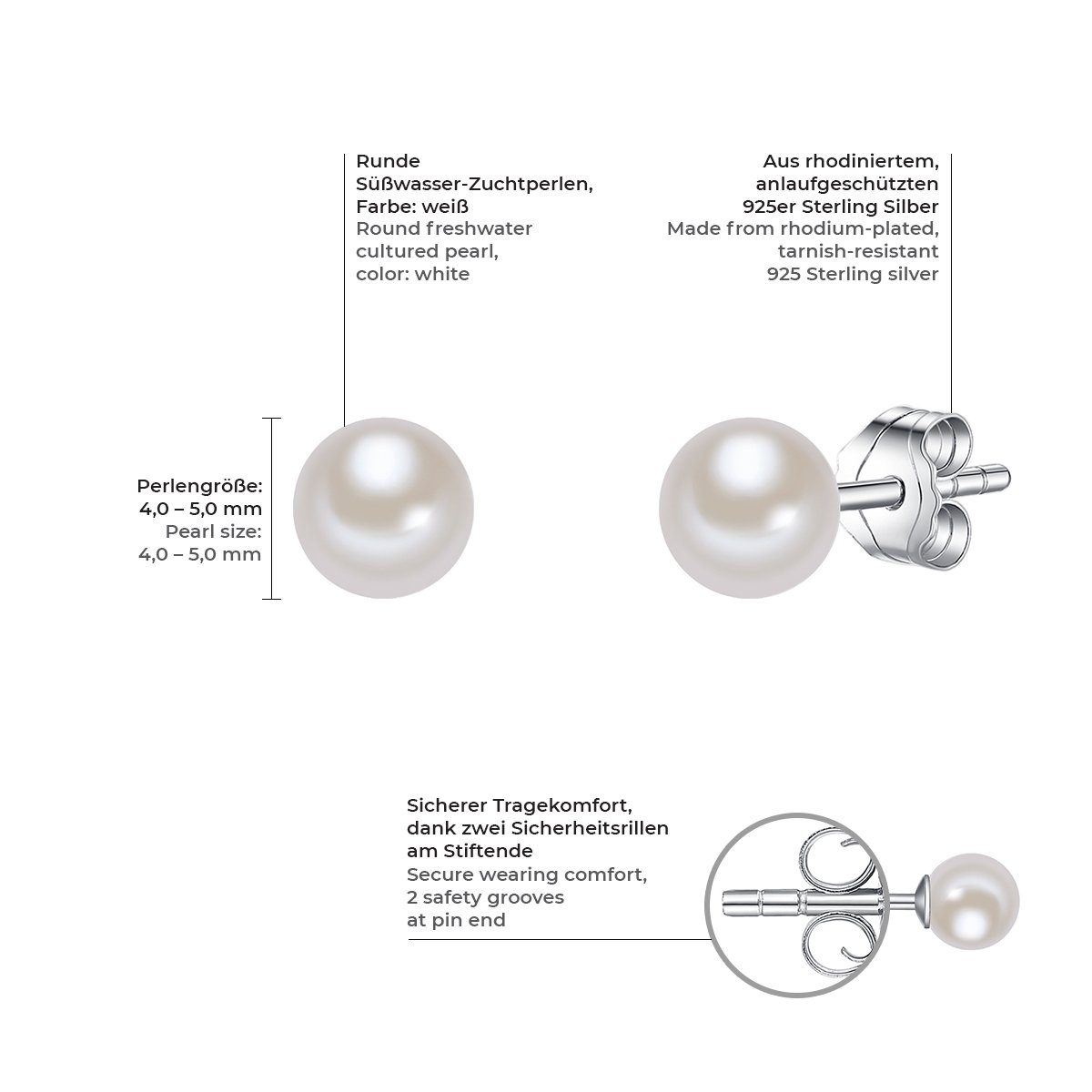 Valero Pearls Perlenohrringe Ohrstecker aus Süßwasserzuchtperlen, günstig online kaufen