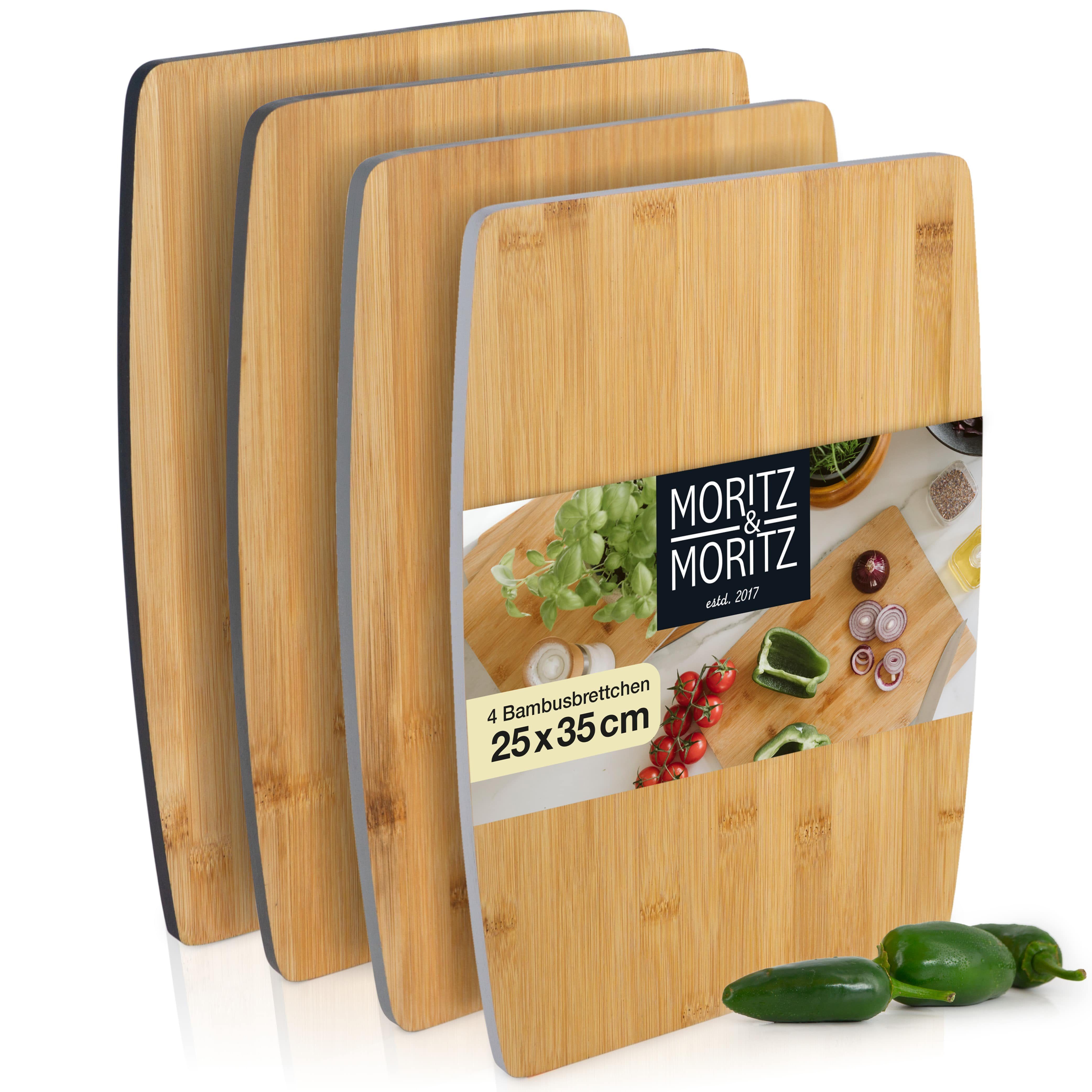 Moritz & Moritz Schneidebrett »4x Schneidebrett 35x25x1 cm«, Bambus