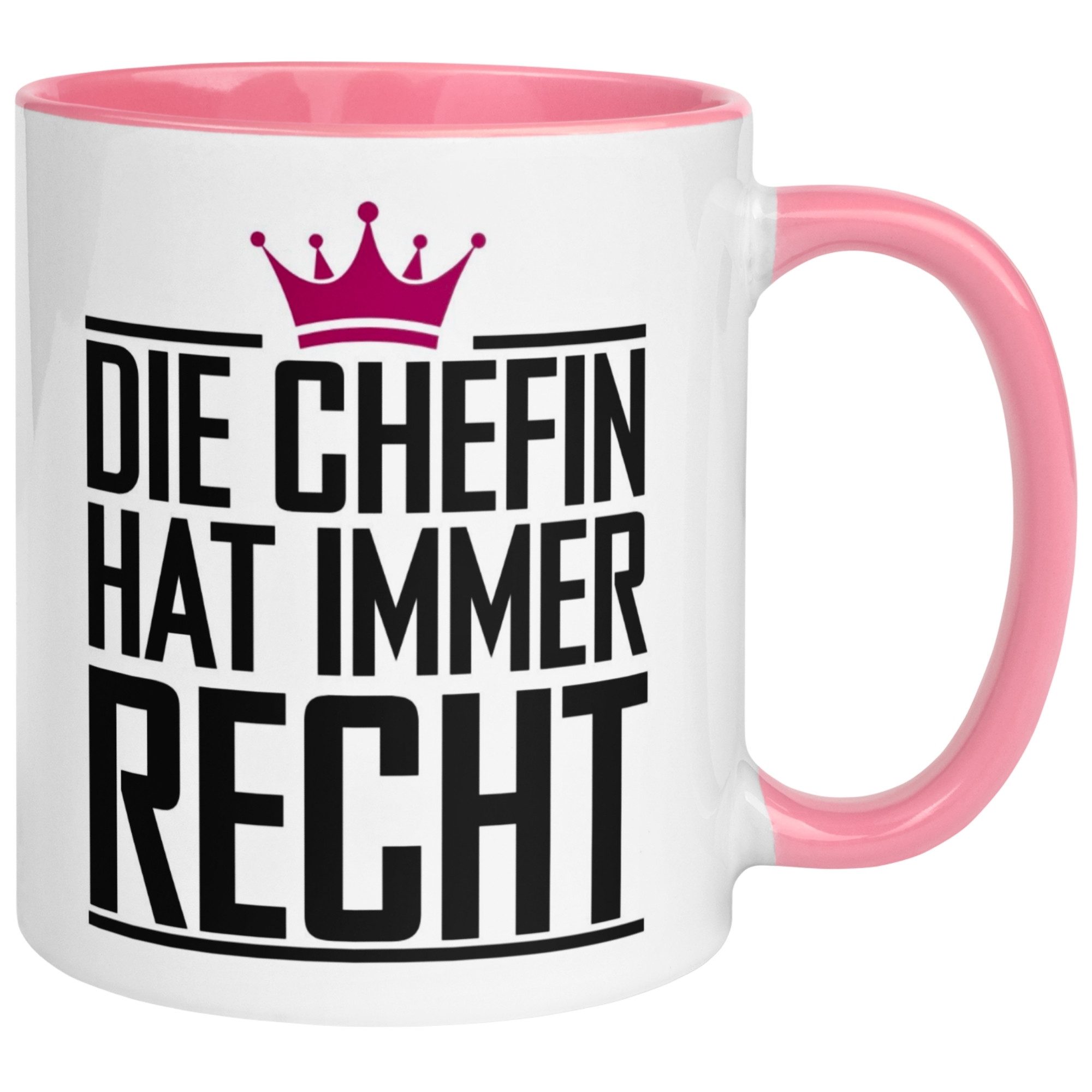 Momentals Tasse Chefin – Die Chefin hat immer Recht – Lustiger Geschenk Becher Chefin, Gratis Versand · Links-&Rechtshänder · Spülmaschinenfest
