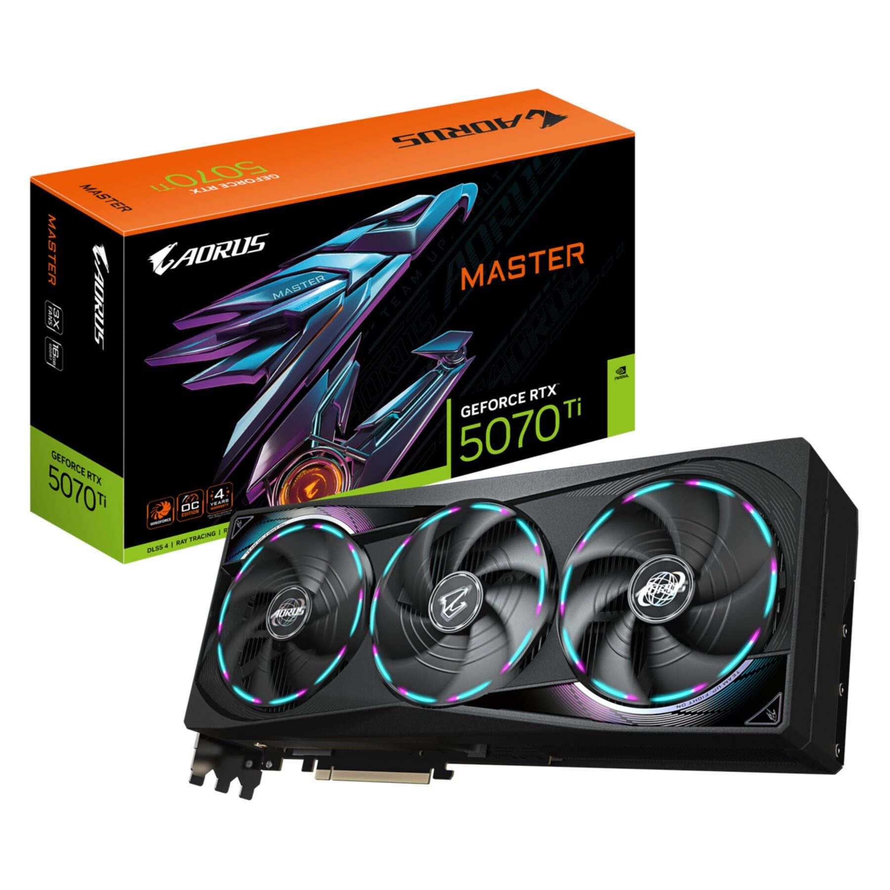 Gigabyte AORUS GeForce RTX 5070 Ti MASTER 16G Grafikkarte - 16GB GDDR7, 256 Bit Grafikkarte