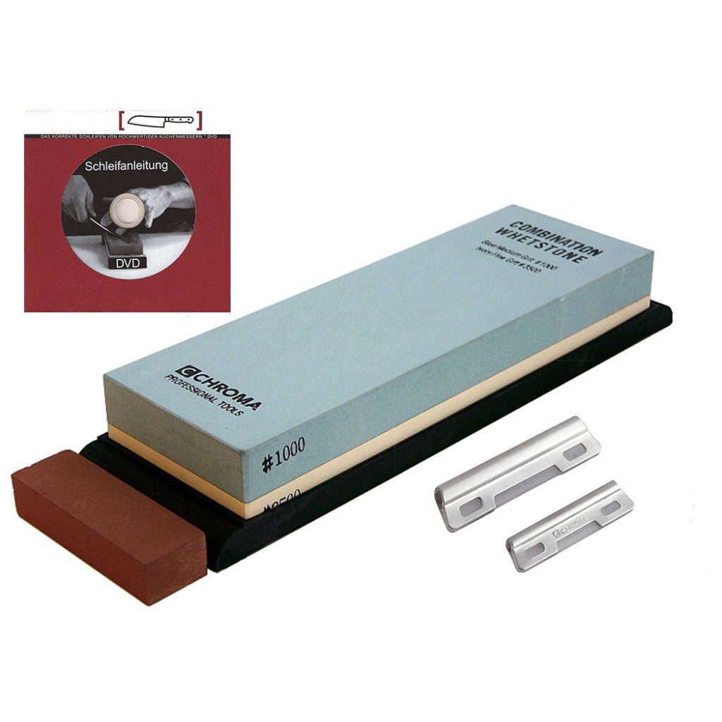 CHROMA Schleifstein P-35 type 301 Schleifstein Körnung 1000/3500 + Schleifhilfe ST-G