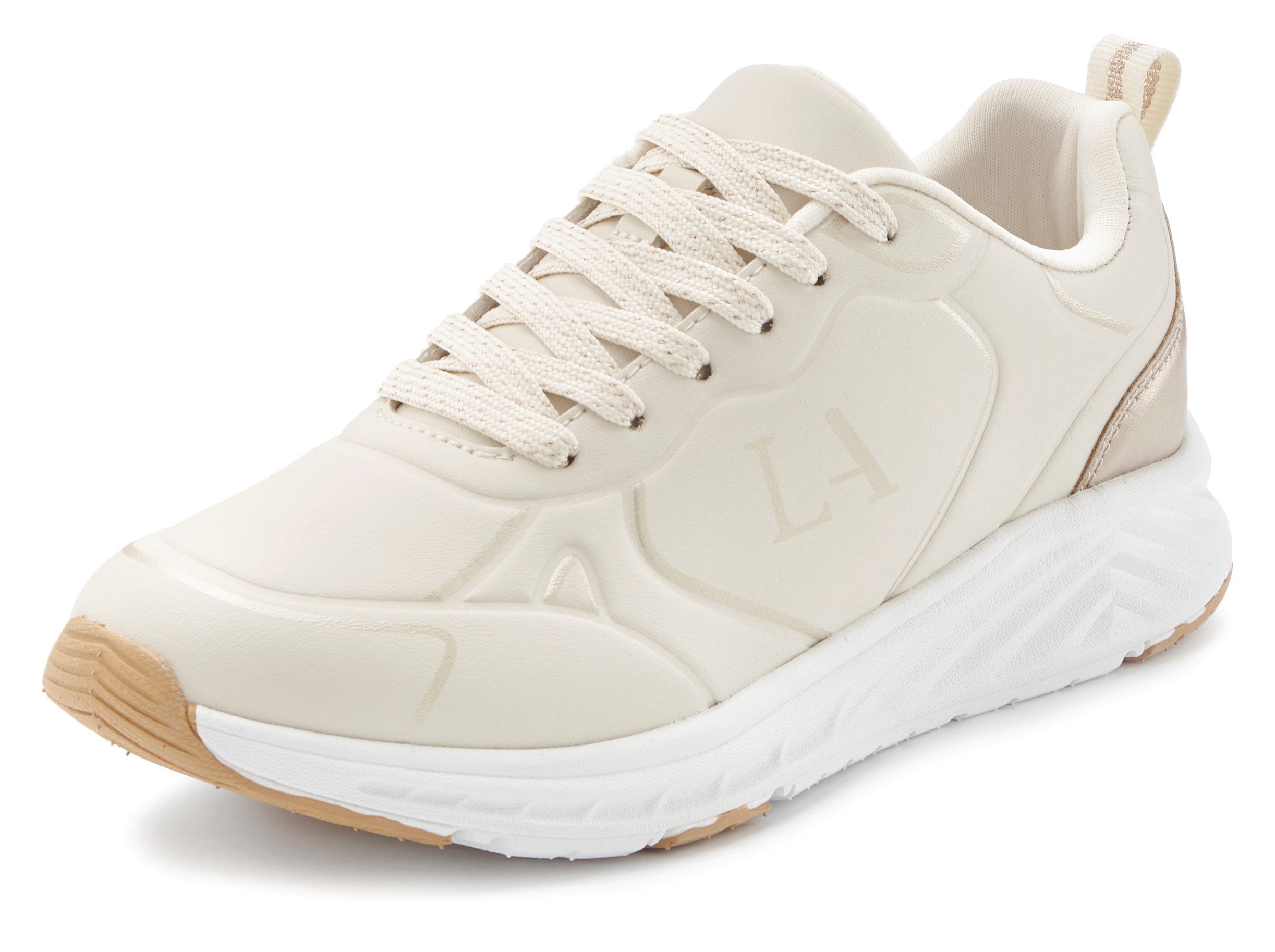 LASCANA Freizeitschuh, Schnürschuh, Turnschuhe, Sneaker mit Farbakzenten VEGAN