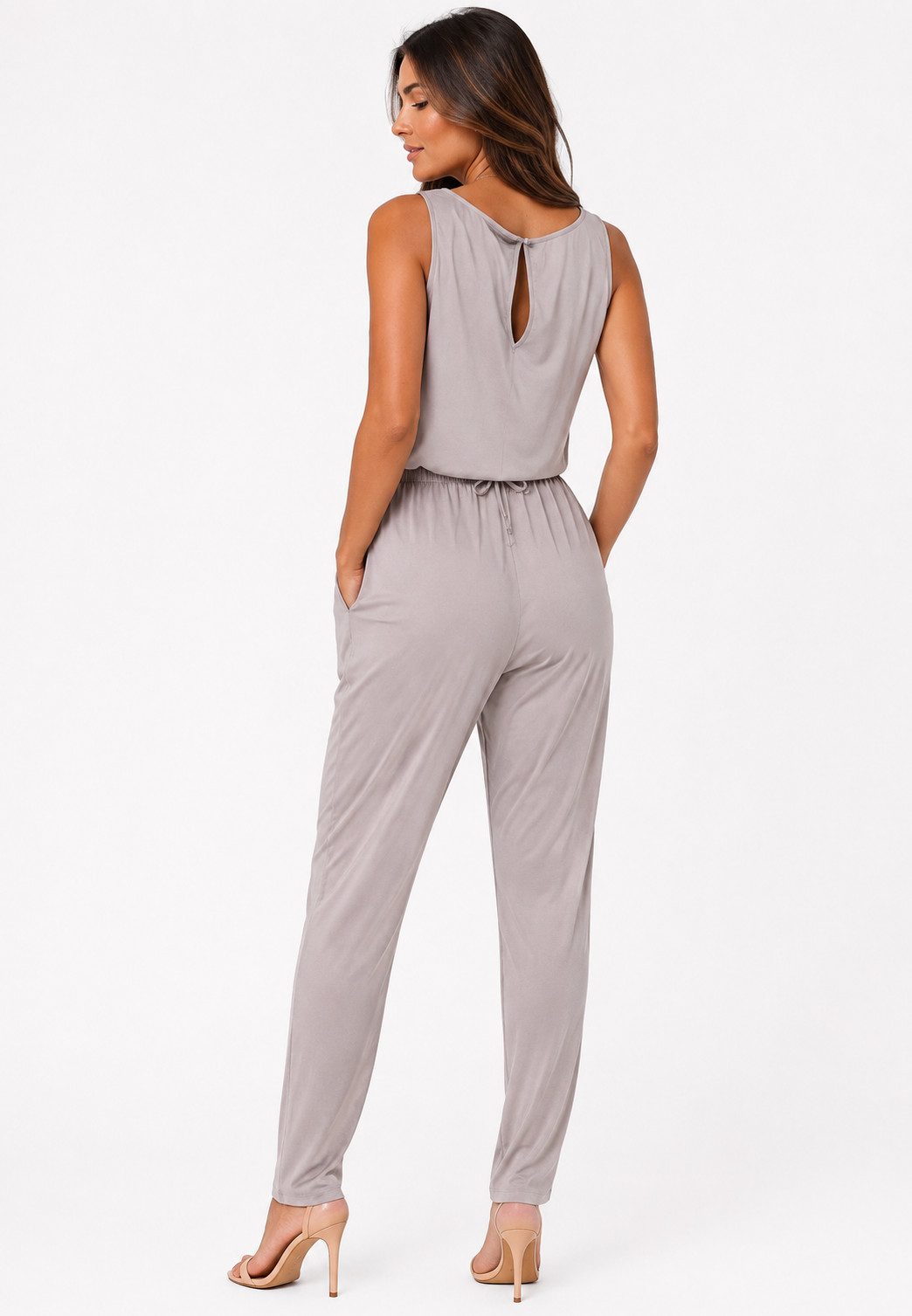 SUBLEVEL Overall Damen Overall Jumpsuit lange Hose Sommer Binde Gürtel Einteiler