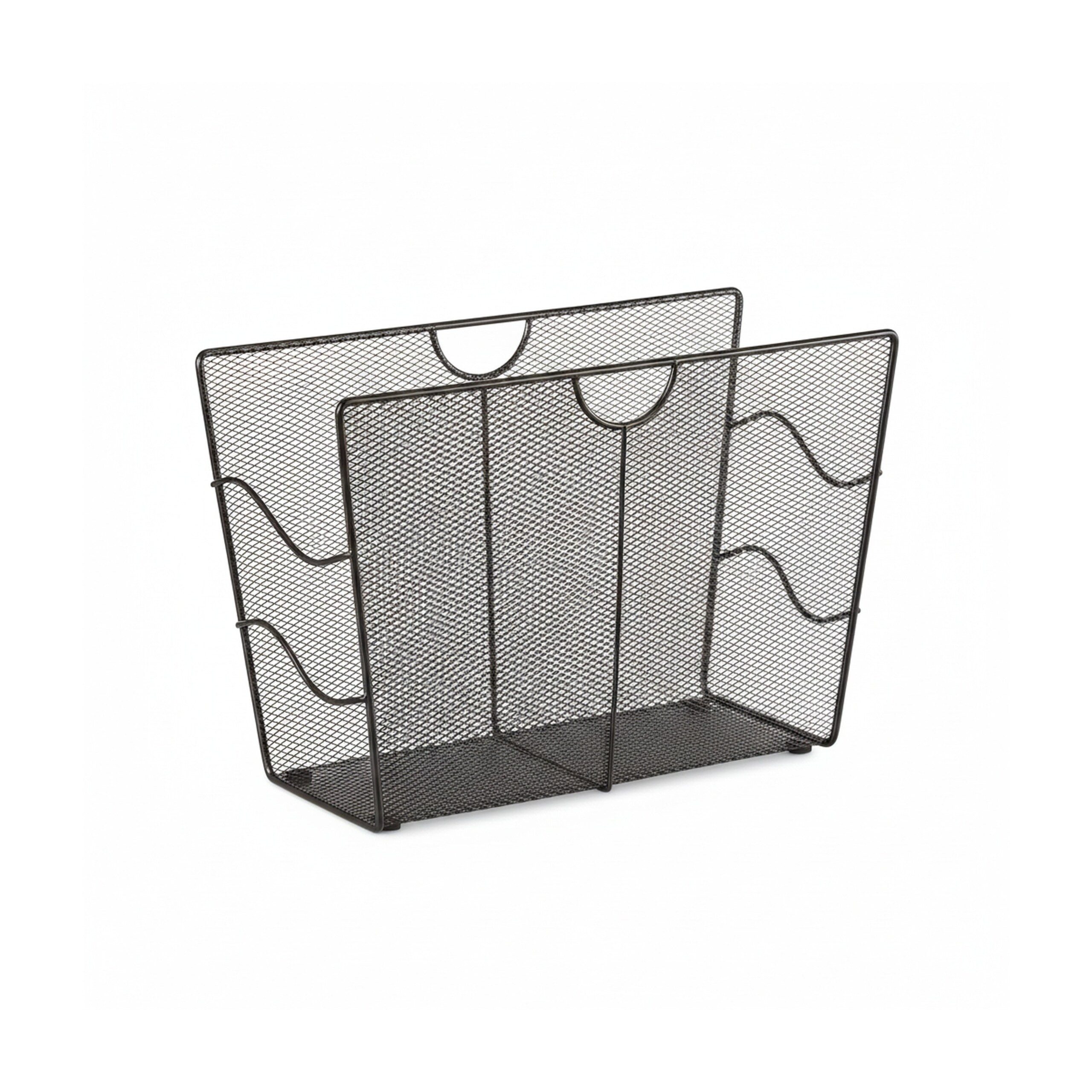 relaxdays Zeitungsständer Mesh, schwarz
