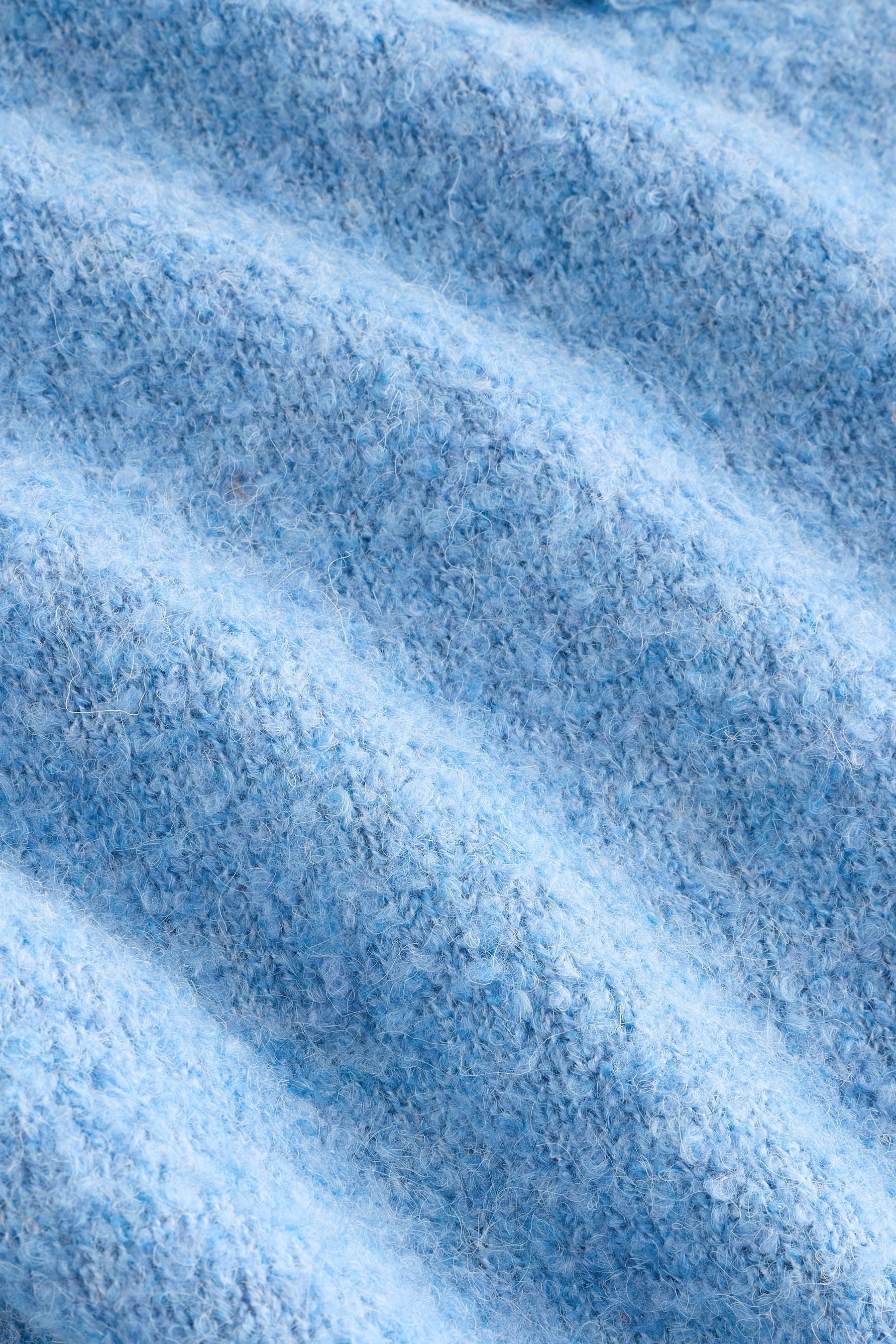 Next Strickpullover Bouclé-Pullover mit Stehkragen und Tasche (1-tlg)