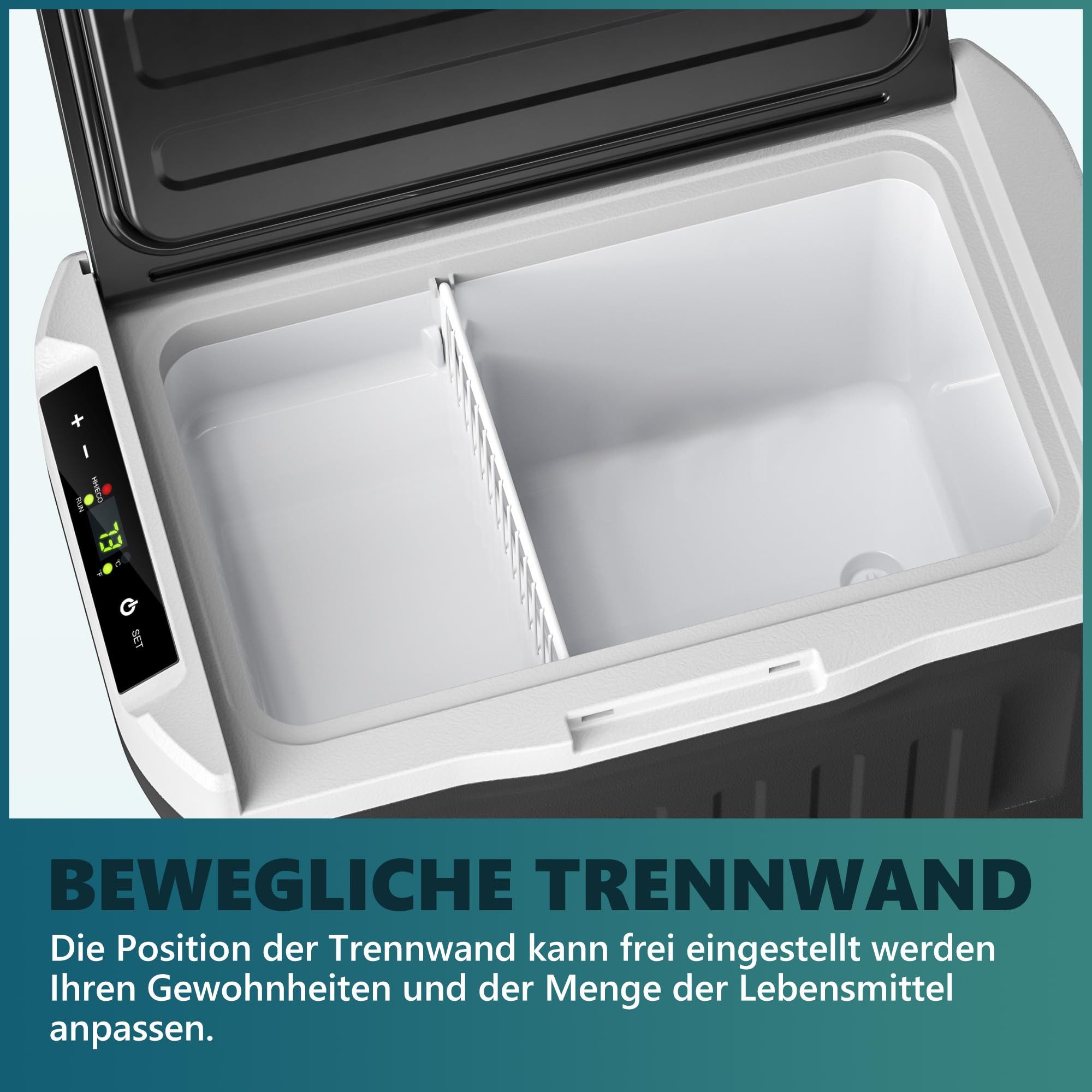 EUHOMY Elektrische Kühlbox Kompressor Kühlbox -20℃~20℃, 12V Auto-Kühlschrank, mit APP-Steuerung, 21 l, Energieeffizient, Niedriger Geräuschpegel, Verstellbare R – Bild 4 von 5