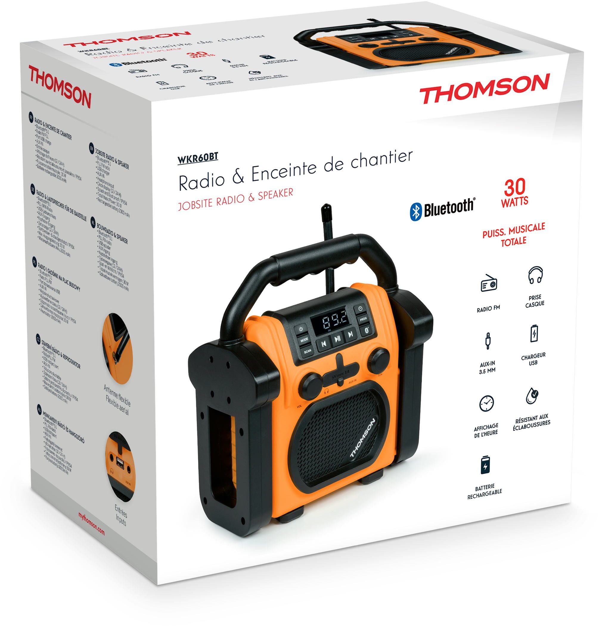 Thomson Bluetooth portables Radio Baustellenradio WKR60BT orange TH389463 Radio