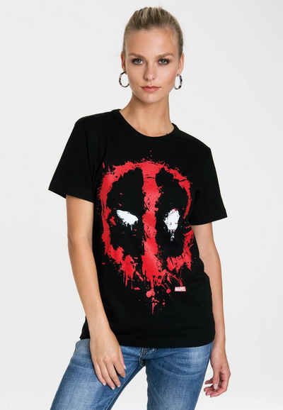 LOGOSHIRT T-Shirt Marvel Deadpool Face mit coolem Print