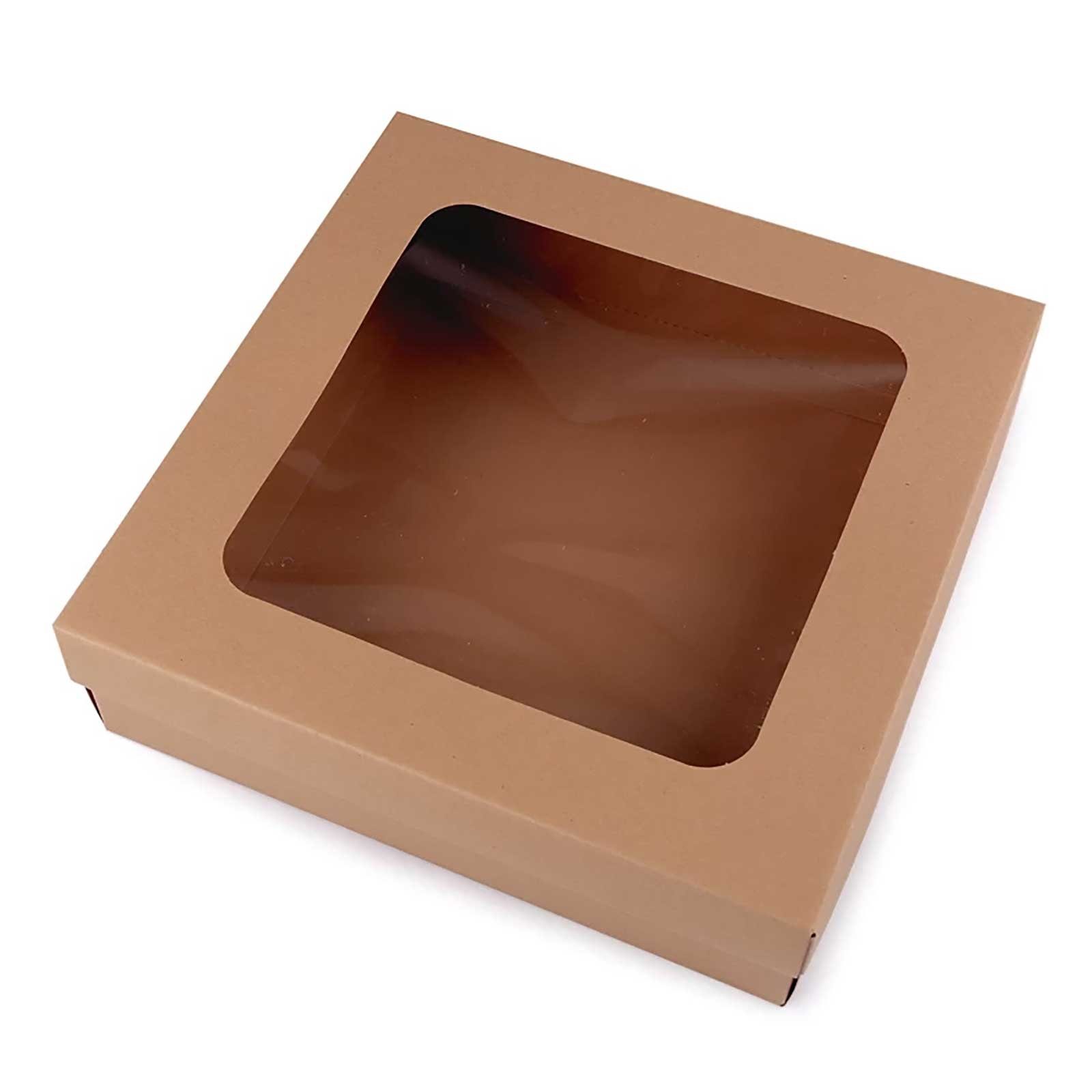 maDDma Geschenkbox 5 Geschenkschachteln verschied. Varianten Sichtfenster Geschenkbox (5 St), natur25 x 25 x 7 cm