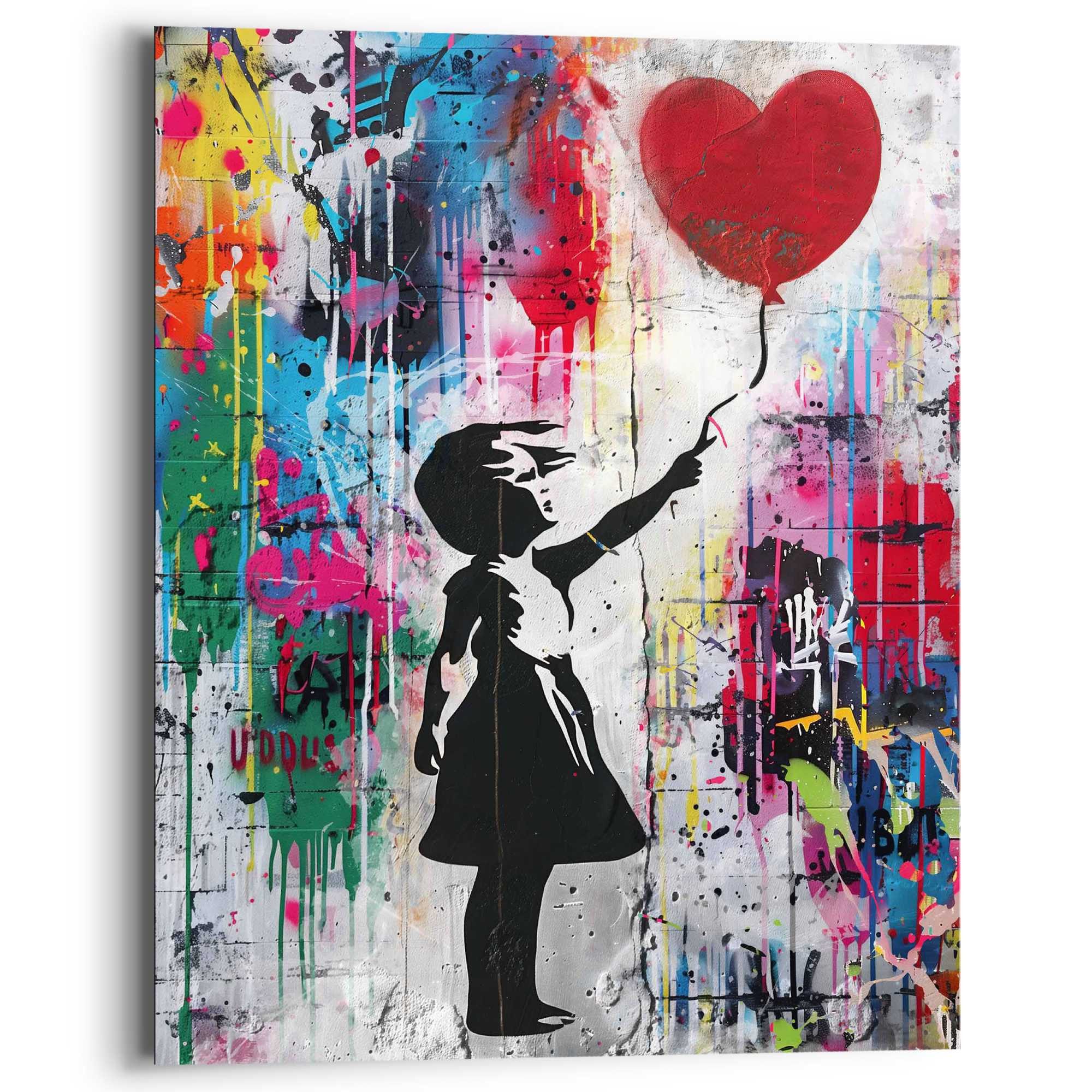 Reinders! Deco-Panel Graffiti-Ballon, Teenager Zimmer - Inspiriert von Banksy - Mehrfarbig - MDF -Street Art