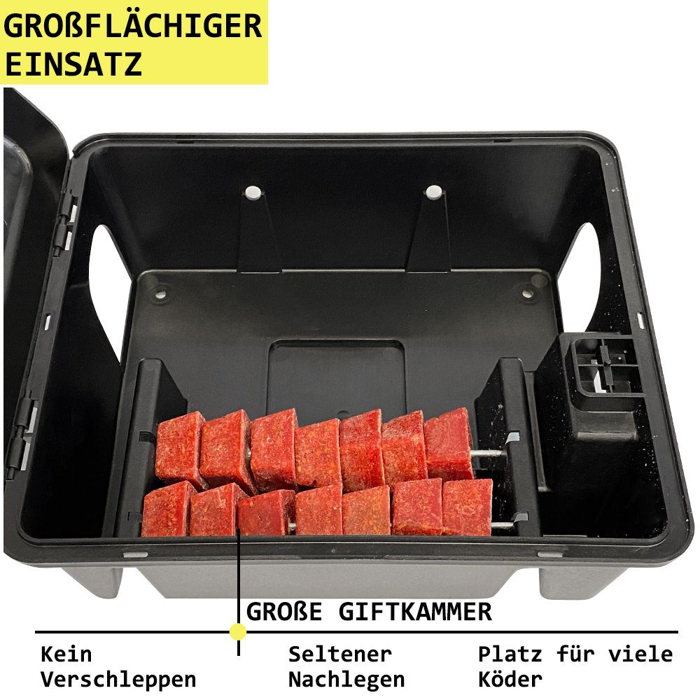 Petigi Lebendfalle 4x Köderstation Mäusefalle Mäusebox Köderbox Rattenbox Nagerstation