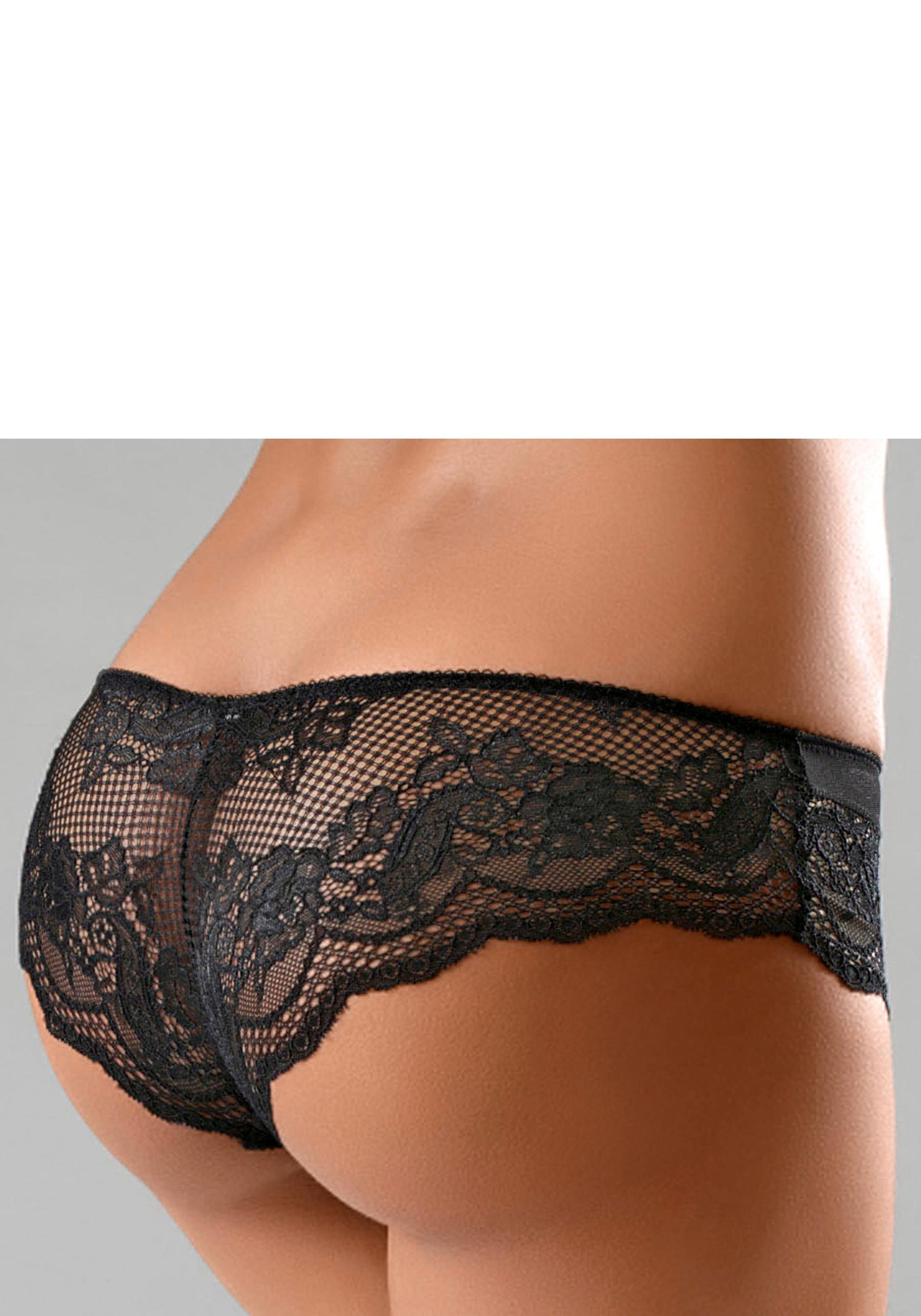 s.Oliver Set: Schalen-BH (Set, 2-tlg., mit Low Waist Panty) mit feiner, blumiger Spitze und zarten Zierschleifen, sexy Dessous