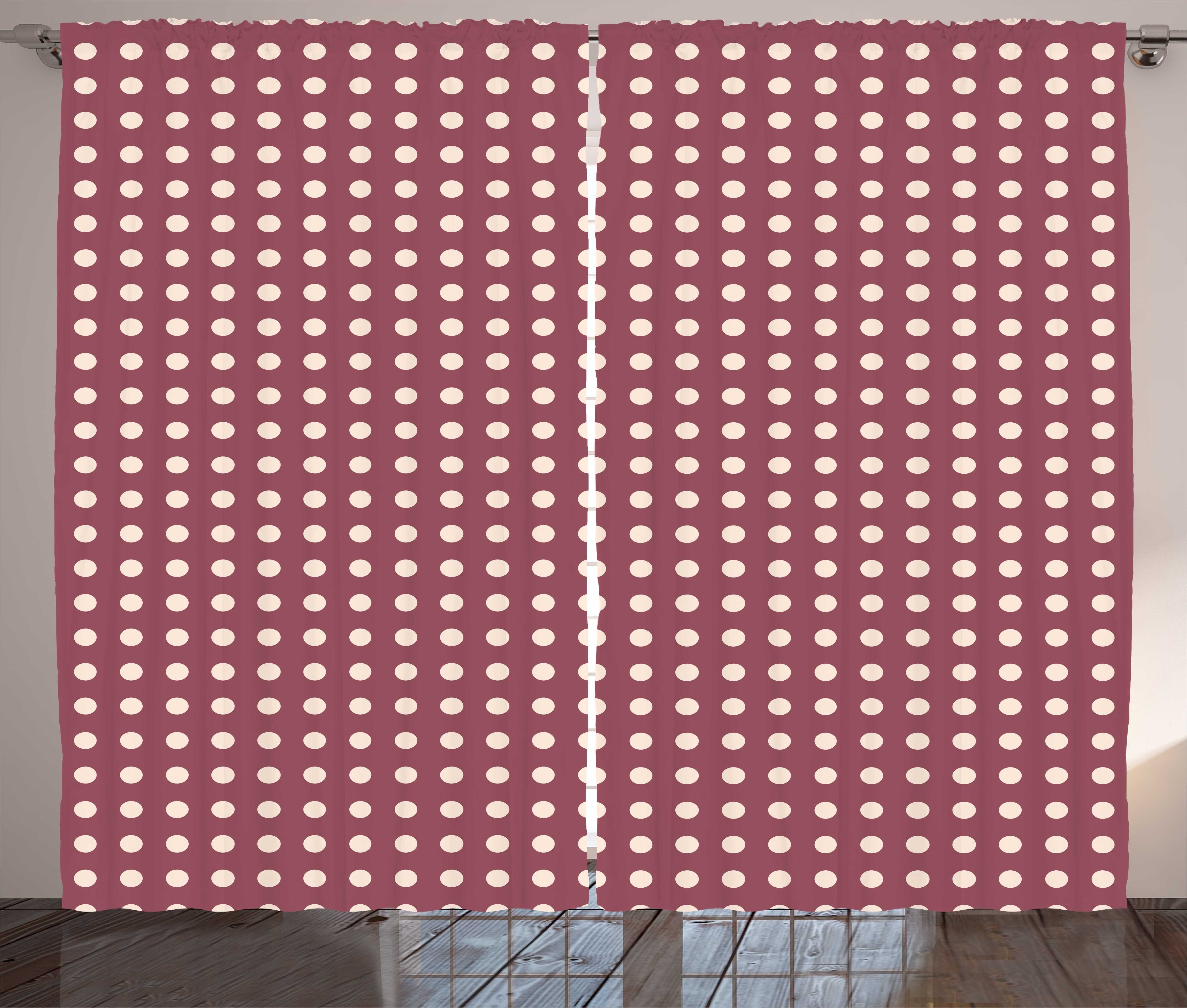 Gardine Kräuselband Vorhang Schlaufen Bicolor mit Drucken Abakuhaus, Punkten mit und Haken, Punktmuster Schlafzimmer