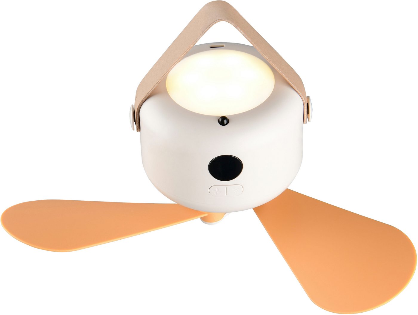 Reality Leuchten LED Deckenleuchte RENA mit Ventilator, Akku-Hängeventilator mit Licht Ø 27cm Höhe 9cm, Dimmfunktion, USB-Ladefunktion, Ventilatorfunktion, getrennt schaltbar, mehrere Helligkeitsstufen, LED fest integriert, Kaltweiß, LED dimmbar, USB-Lade