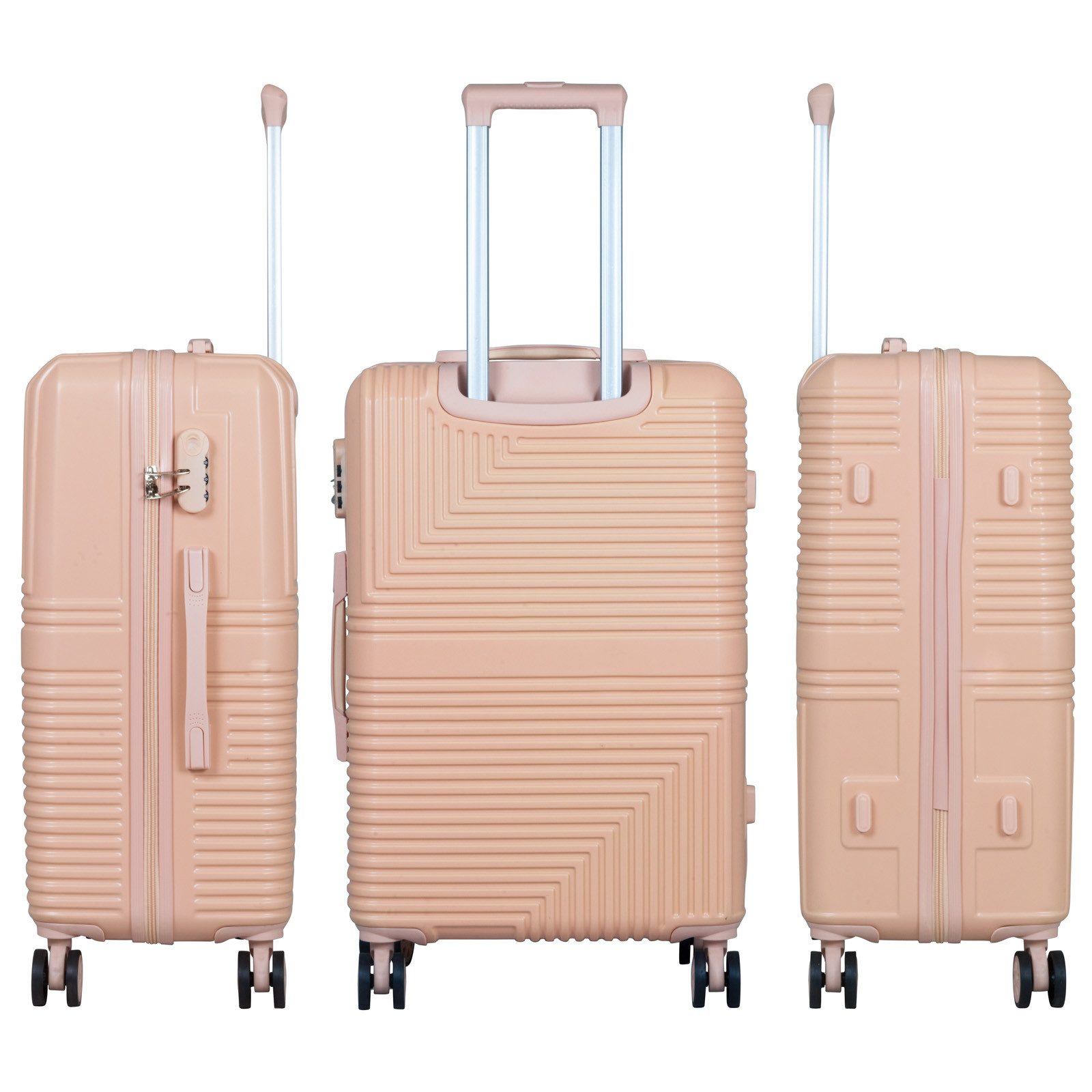 Trendyshop365 Hartschalen-Trolley Hartschalen-Koffer Barcelona - Handgepäck - Weekender - Reisekoffer, Zwillingsrollen, Zahlenschloss, robust und leicht