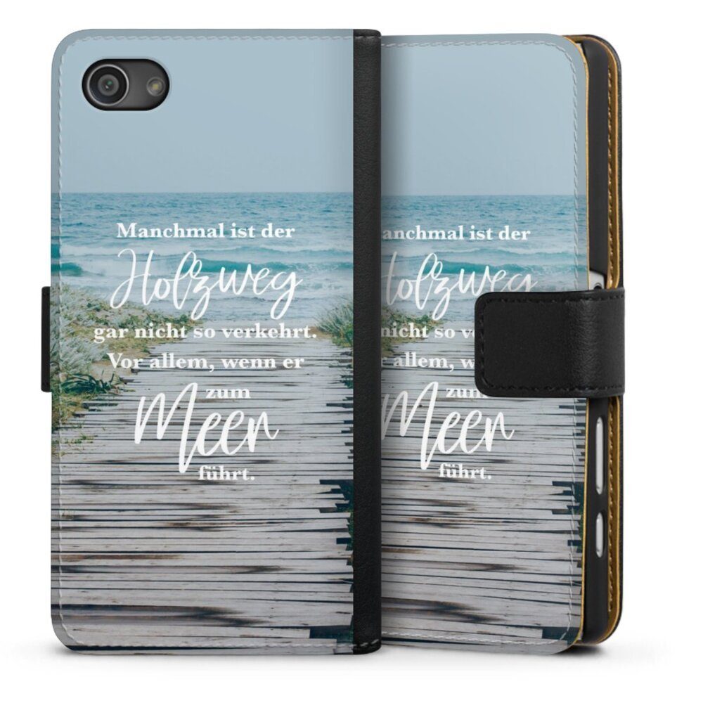 DeinDesign Handyhülle »Strand Motivation Spruch Holzweg«, Hülle Handy