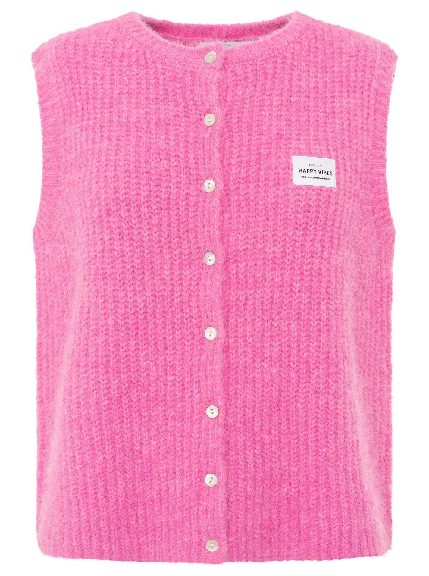 Zwillingsherz Strickweste mit Knöpfen und Patch