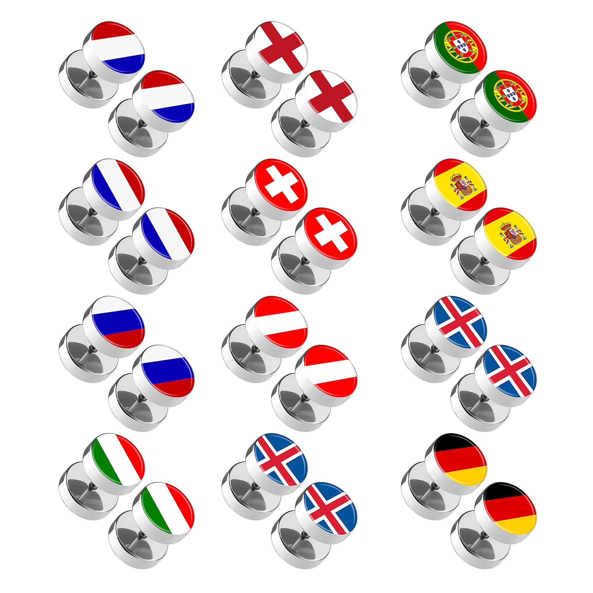 Taffstyle Paar Ohrstecker Ohrringe Fanartikel Fahne Schmuck Fussball Frauen günstig online kaufen